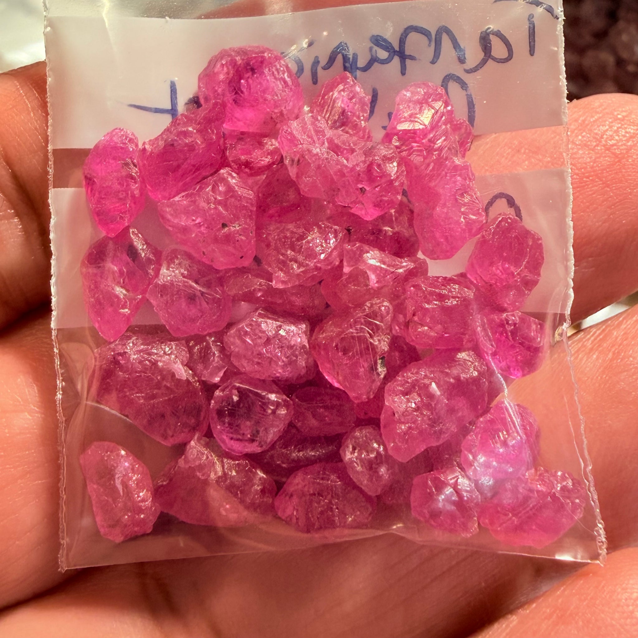 Sapphire Crystal Lot, 55.13ct, Tanzania, Untreated Unheated, 0.58ct-2.32ct, use in jewellery as is, beautiful crystals and very neon vibrant pink red!