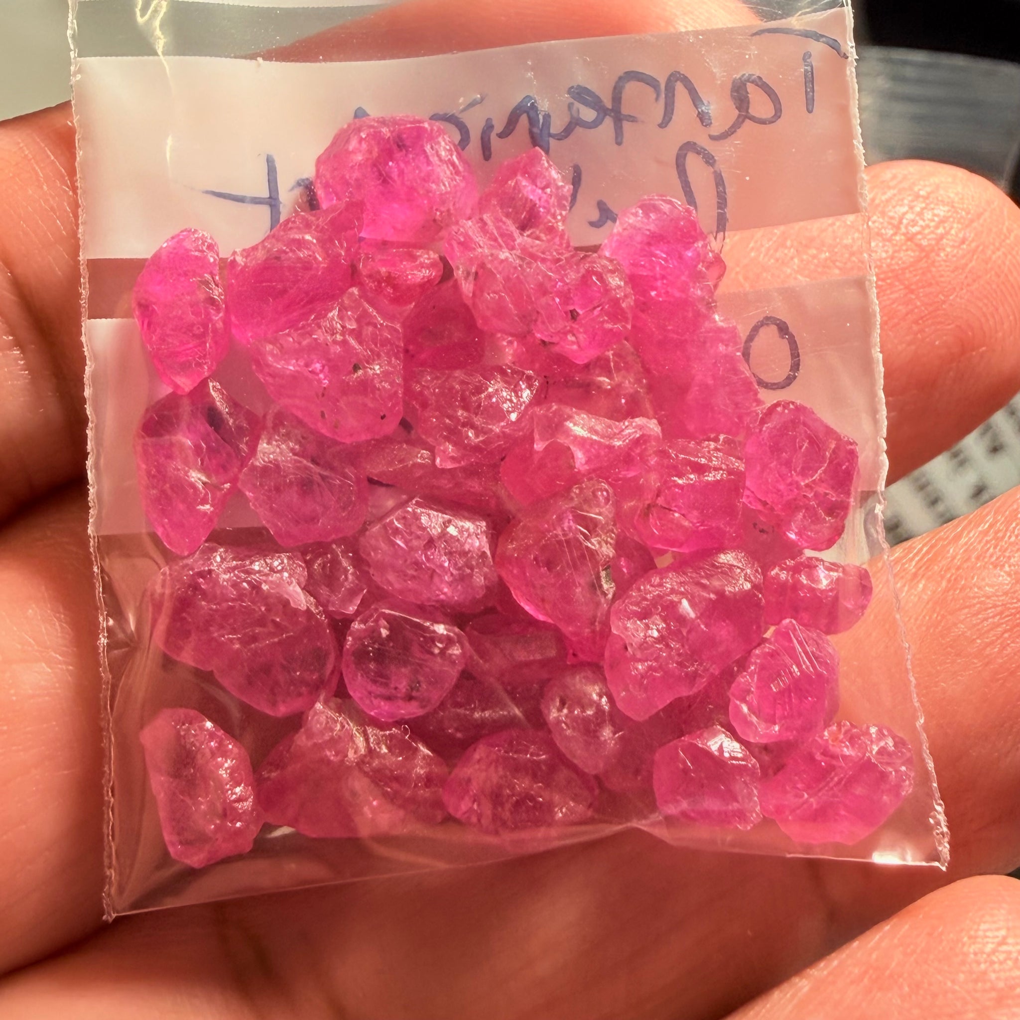 Sapphire Crystal Lot, 55.13ct, Tanzania, Untreated Unheated, 0.58ct-2.32ct, use in jewellery as is, beautiful crystals and very neon vibrant pink red!
