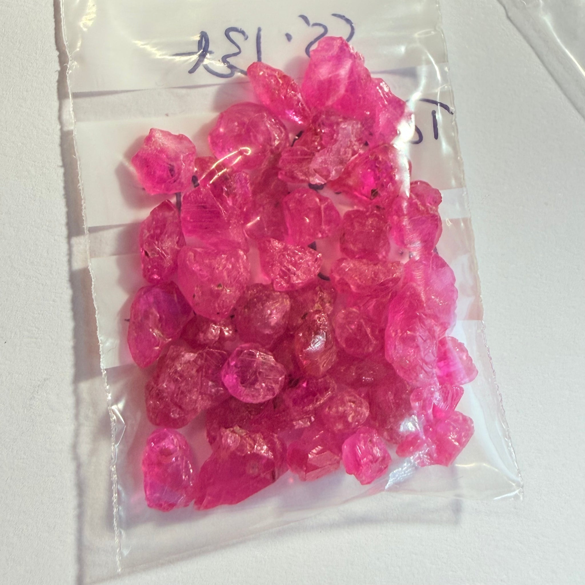 Sapphire Crystal Lot, 55.13ct, Tanzania, Untreated Unheated, 0.58ct-2.32ct, use in jewellery as is, beautiful crystals and very neon vibrant pink red!