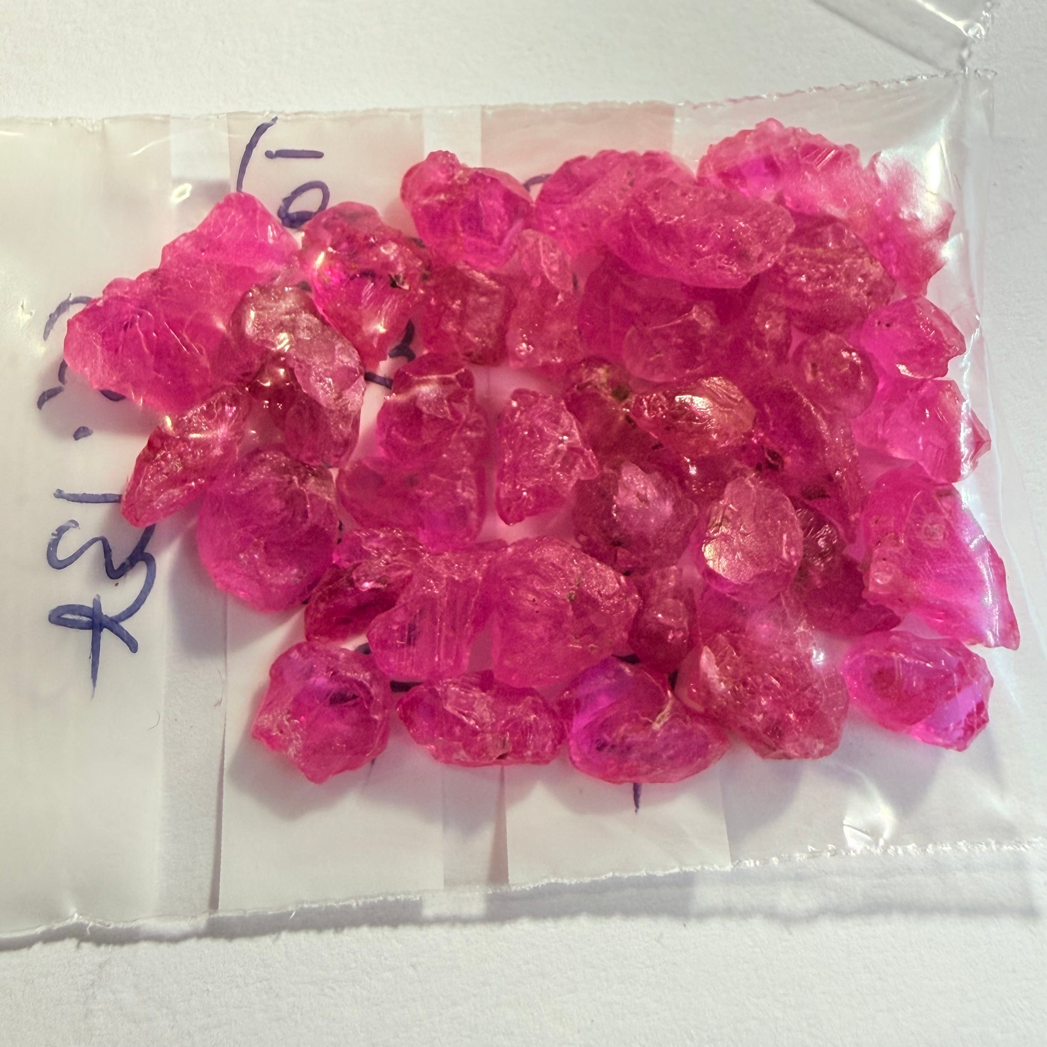 Sapphire Crystal Lot, 55.13ct, Tanzania, Untreated Unheated, 0.58ct-2.32ct, use in jewellery as is, beautiful crystals and very neon vibrant pink red!