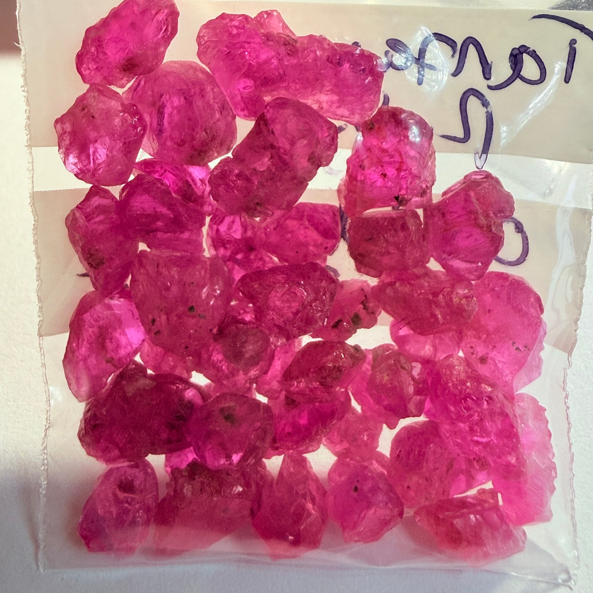 Sapphire Crystal Lot, 55.13ct, Tanzania, Untreated Unheated, 0.58ct-2.32ct, use in jewellery as is, beautiful crystals and very neon vibrant pink red!