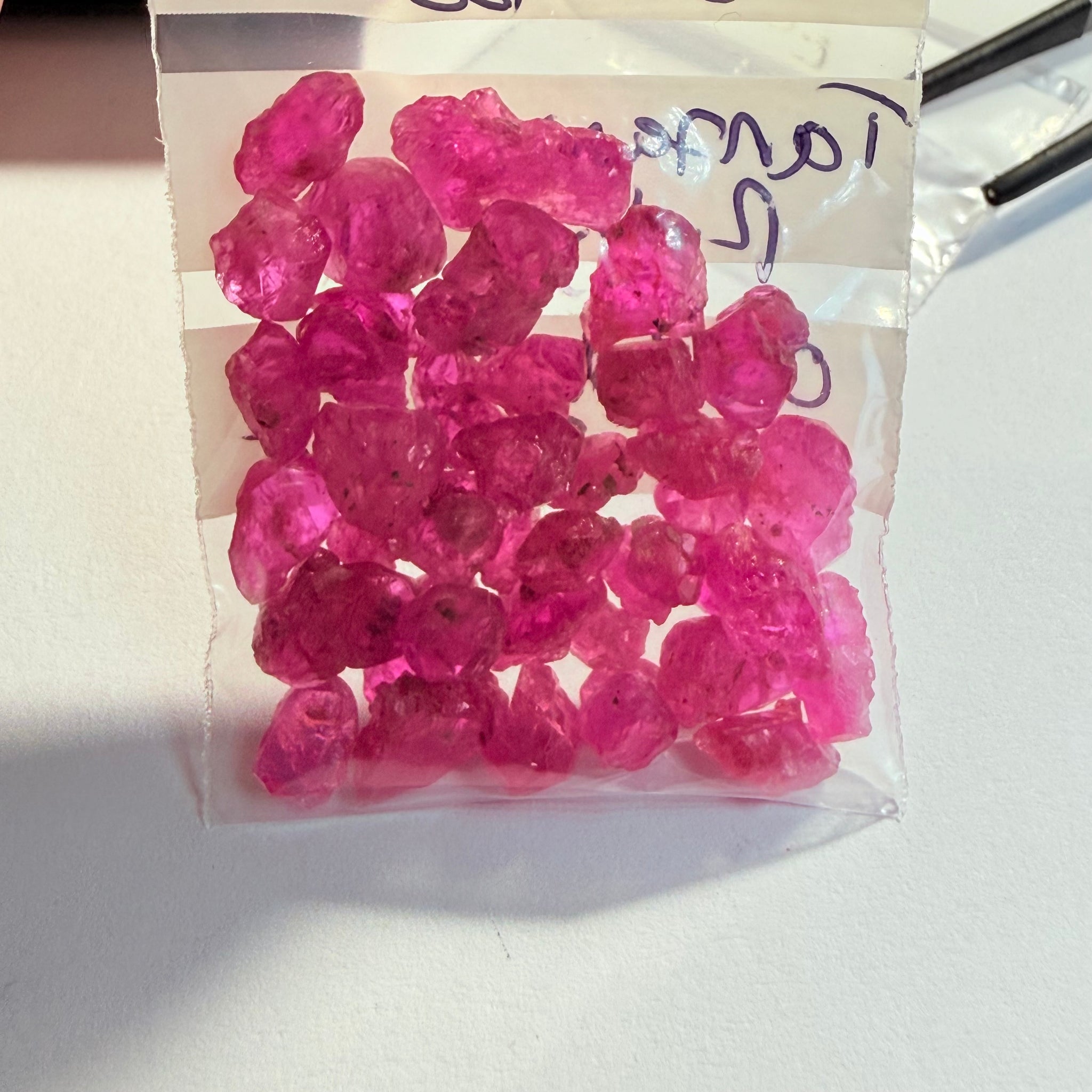 Sapphire Crystal Lot, 55.13ct, Tanzania, Untreated Unheated, 0.58ct-2.32ct, use in jewellery as is, beautiful crystals and very neon vibrant pink red!