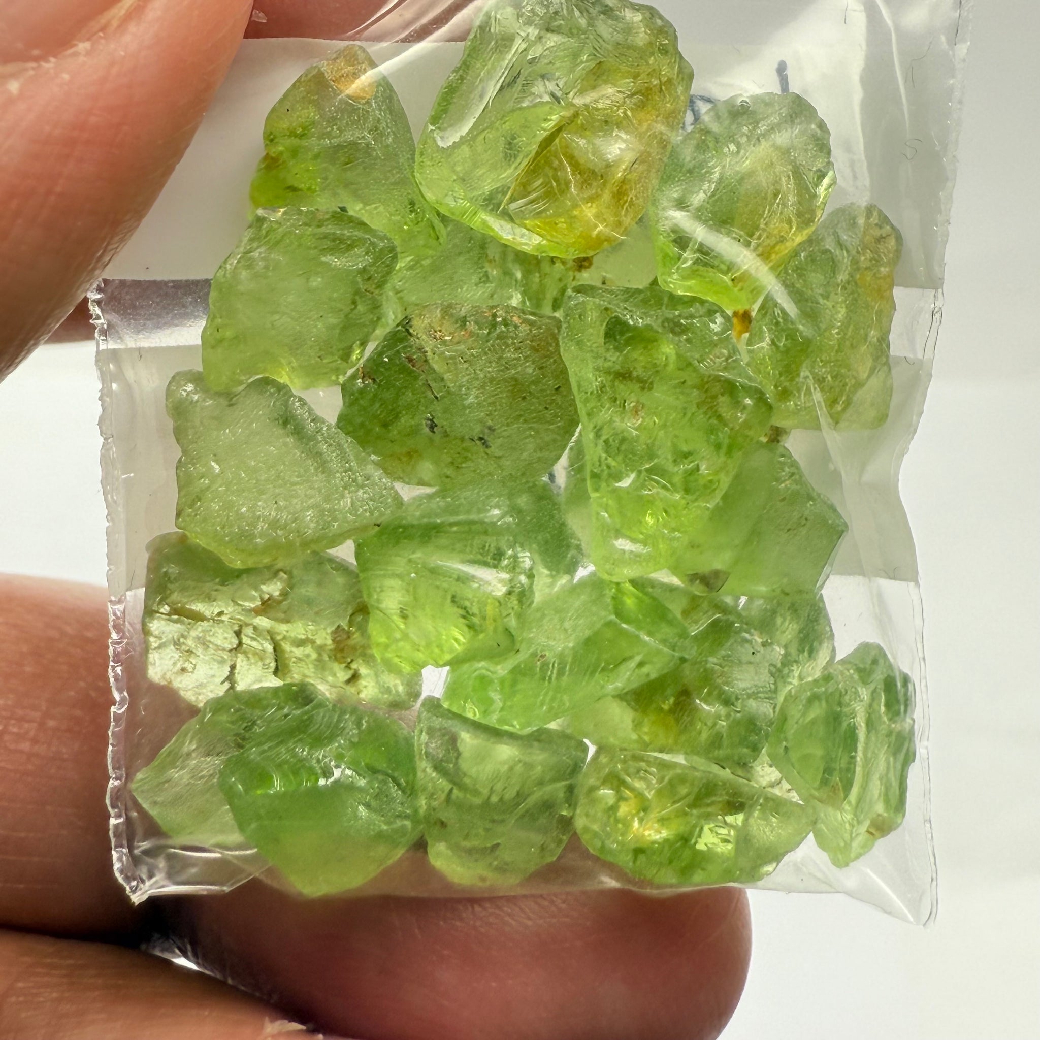 GoGo Peridot Lot, 67.14ct, Mined by the Wa GoGo tribe in Tanzania, Untreated Unheated, Bright Apple Green, FLAT SHAPES - too flat to facet according to me but you can try, or use them in jewellery as is