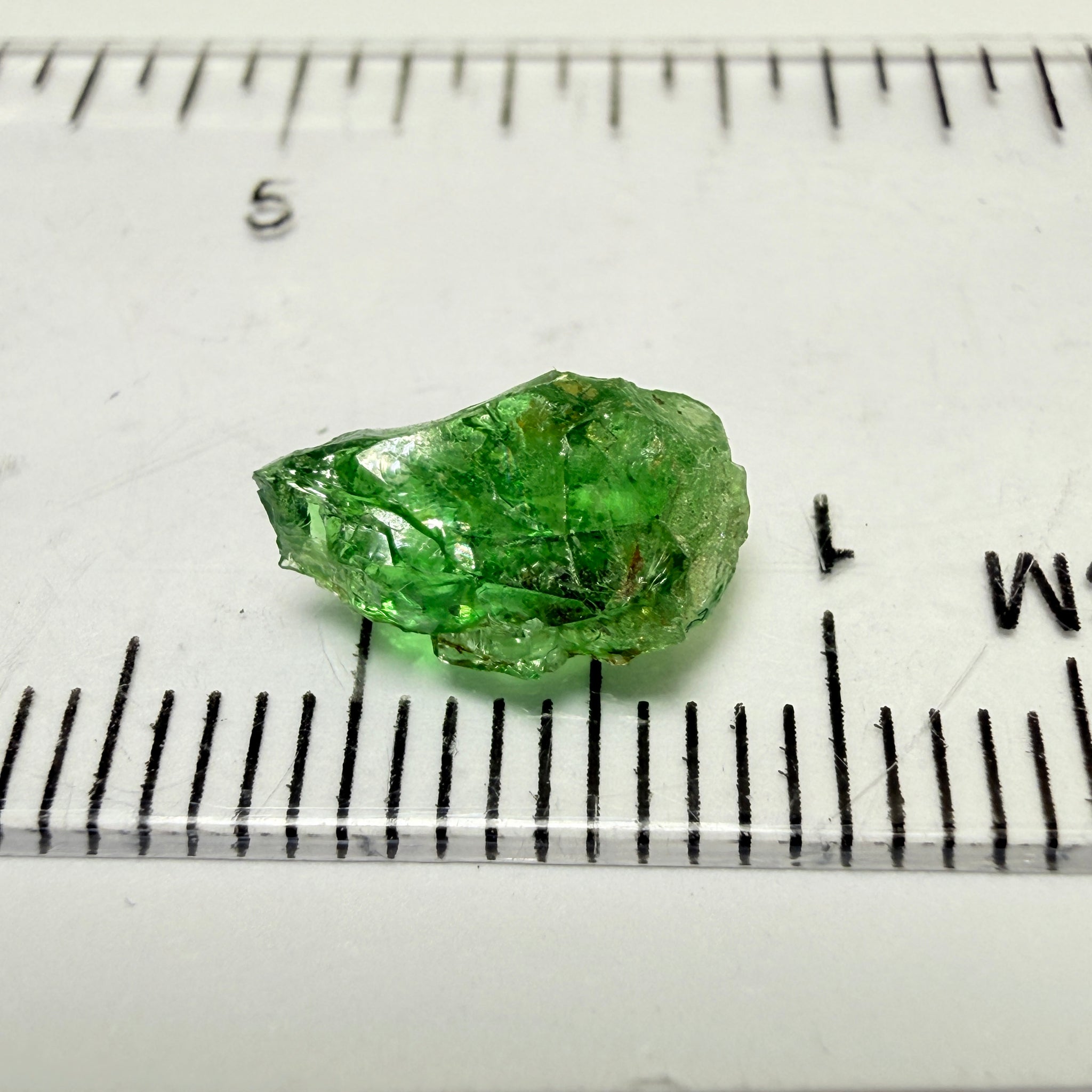Tsavorite Garnet, Tanzania, 1.78ct, Untreated Unheated, VS-Si challenging shape, finished stone will be tiny
