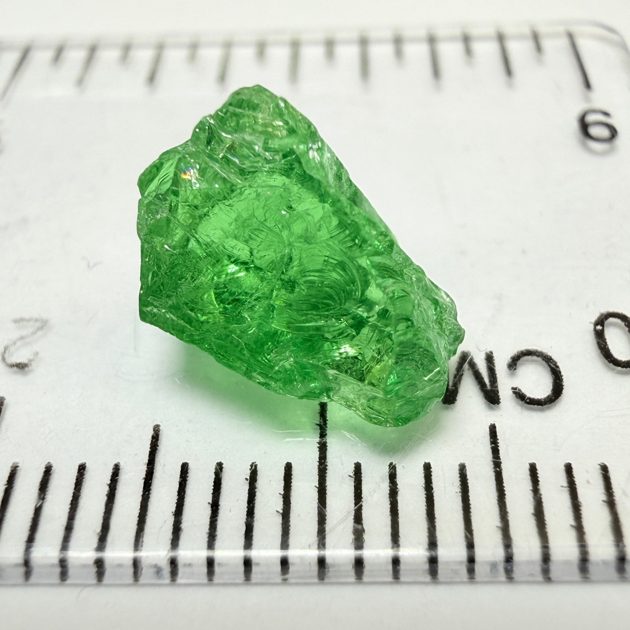 Tsavorite Garnet, 4.20ct, Tanzania, Untreated Unheated, heavy veils