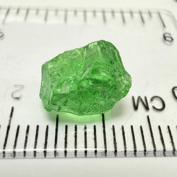Tsavorite Garnet, 3.89ct, Tanzania, Untreated Unheated, veils, slight inclusions at top, flat stone