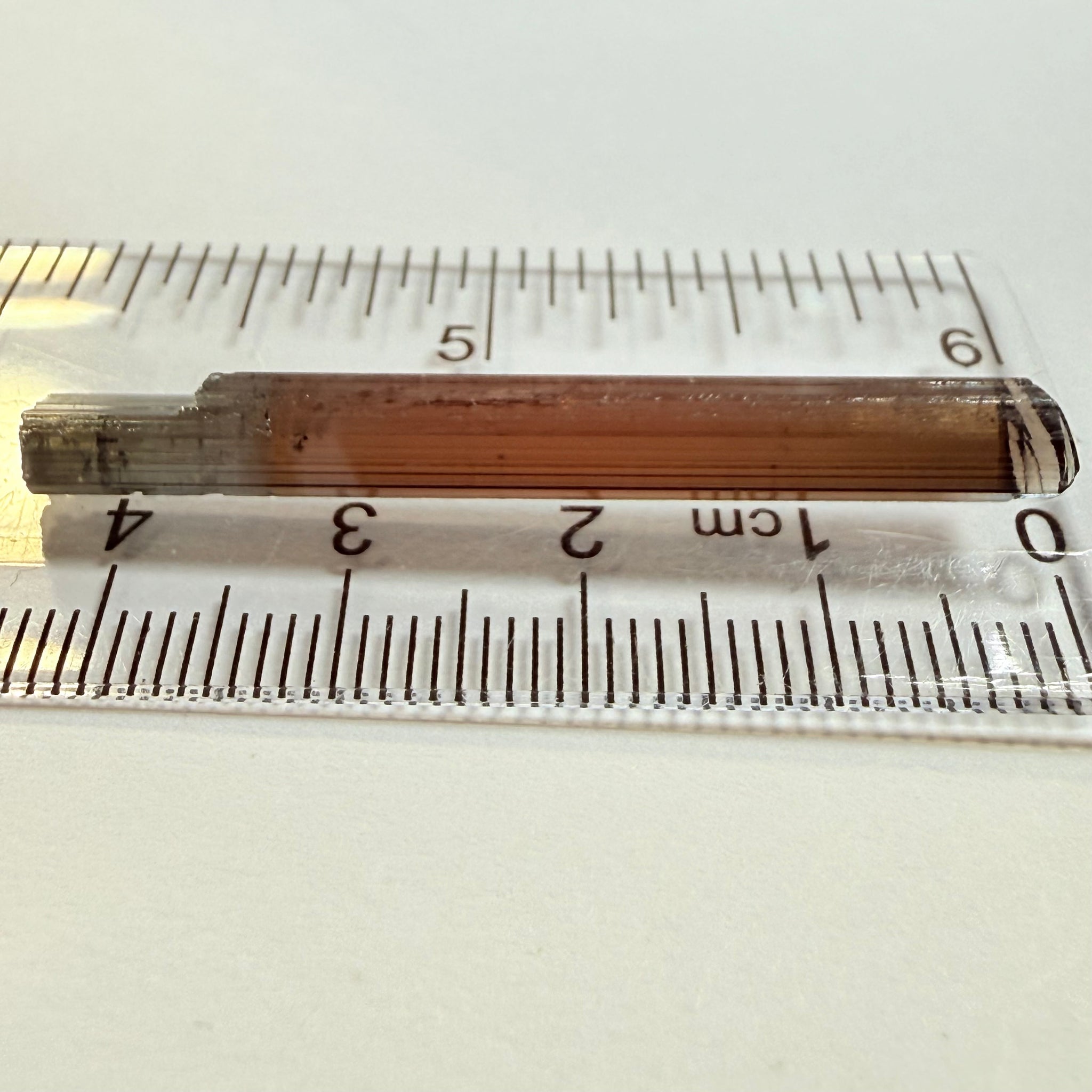 Tourmaline Crystal, 11.34ct, Mwajanga, Tanzania. Untreated Unheated, vvs-if except the blue part of the tip