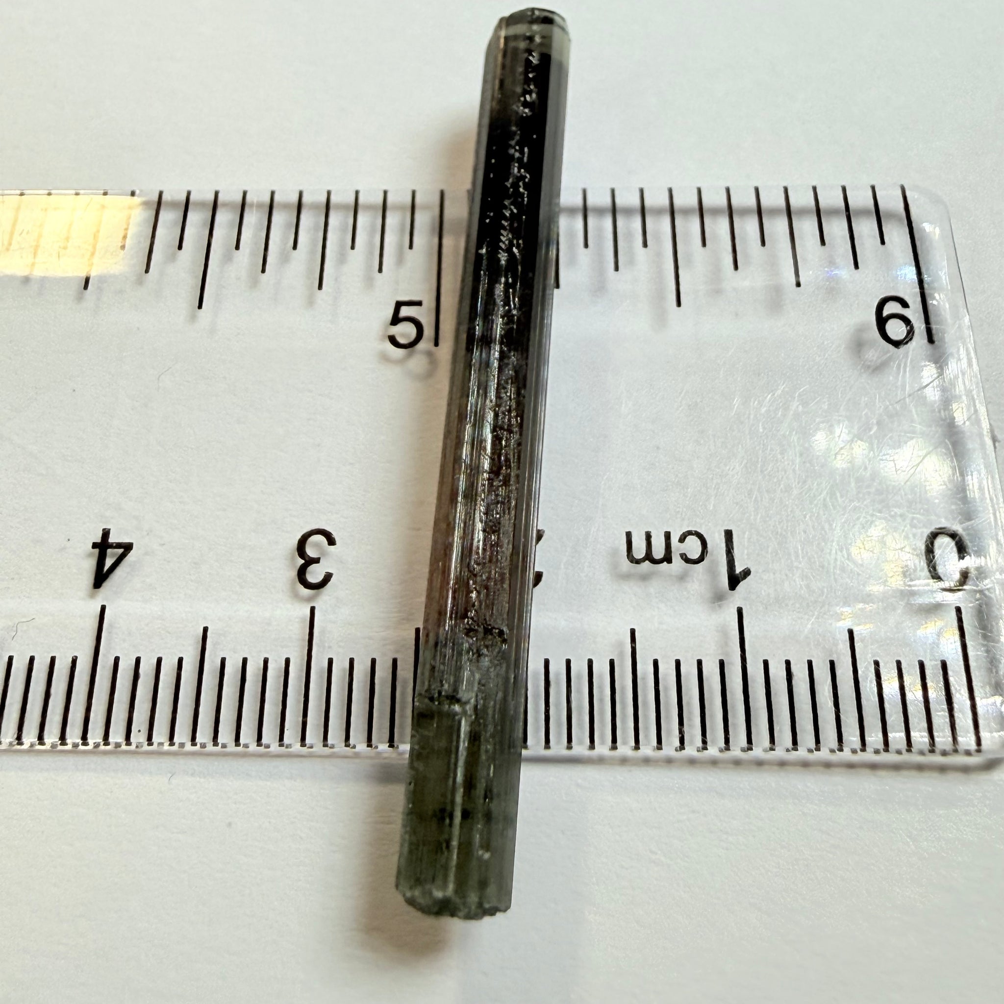 Tourmaline Crystal, 11.34ct, Mwajanga, Tanzania. Untreated Unheated, vvs-if except the blue part of the tip
