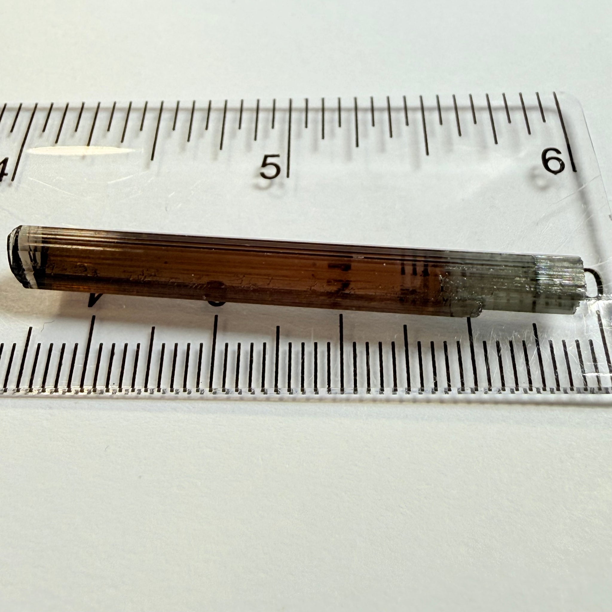 Tourmaline Crystal, 11.34ct, Mwajanga, Tanzania. Untreated Unheated, vvs-if except the blue part of the tip