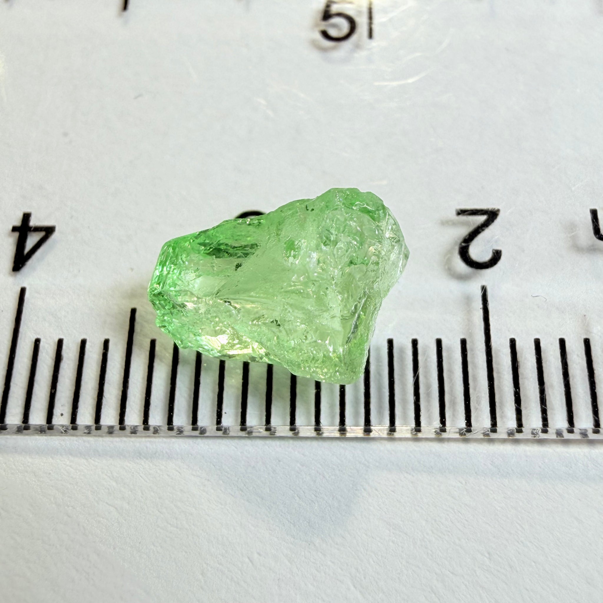 Merelani Mint Garnet, 2.69ct, Tanzania, Untreated Unheated, vvs, slight gunk at one end to remove, flat shape