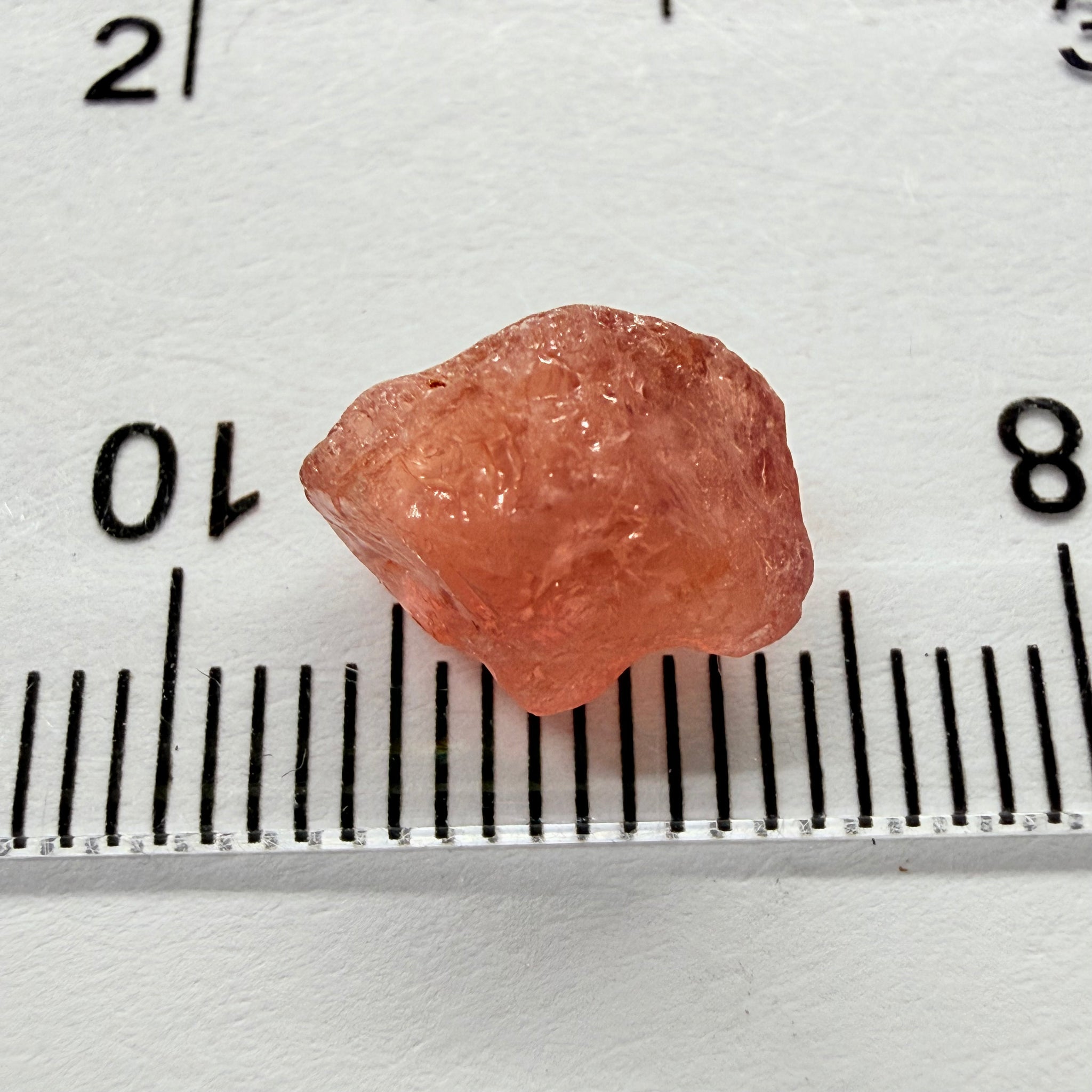 Umba Padparadscha Sapphire, 4.21ct, Umba Valley, Tanzania, Untreated Unheated, on the skin, going around 1mm in there is a crack that will come off on preform, rest vvs with a little bit of silk, see pics for crack markings