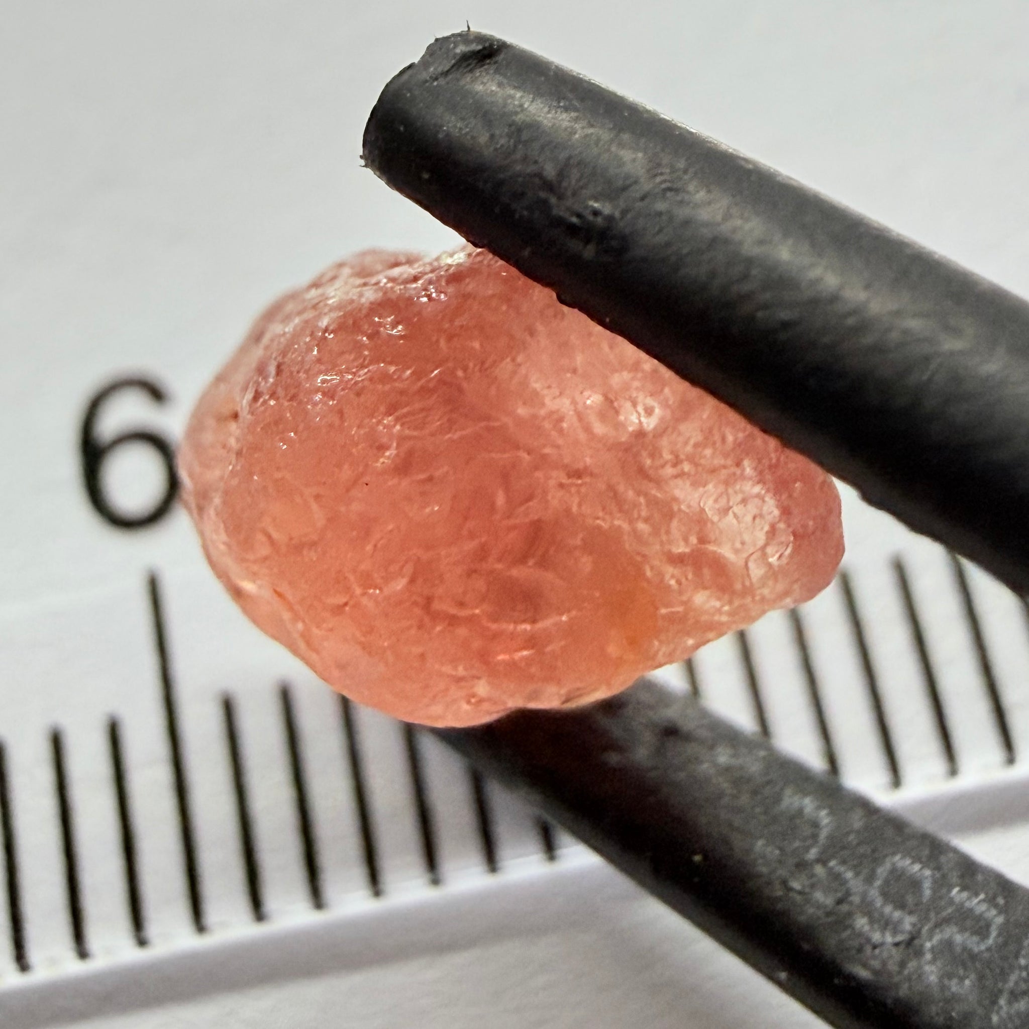 Umba Padparadscha Sapphire, 4.21ct, Umba Valley, Tanzania, Untreated Unheated, on the skin, going around 1mm in there is a crack that will come off on preform, rest vvs with a little bit of silk, see pics for crack markings