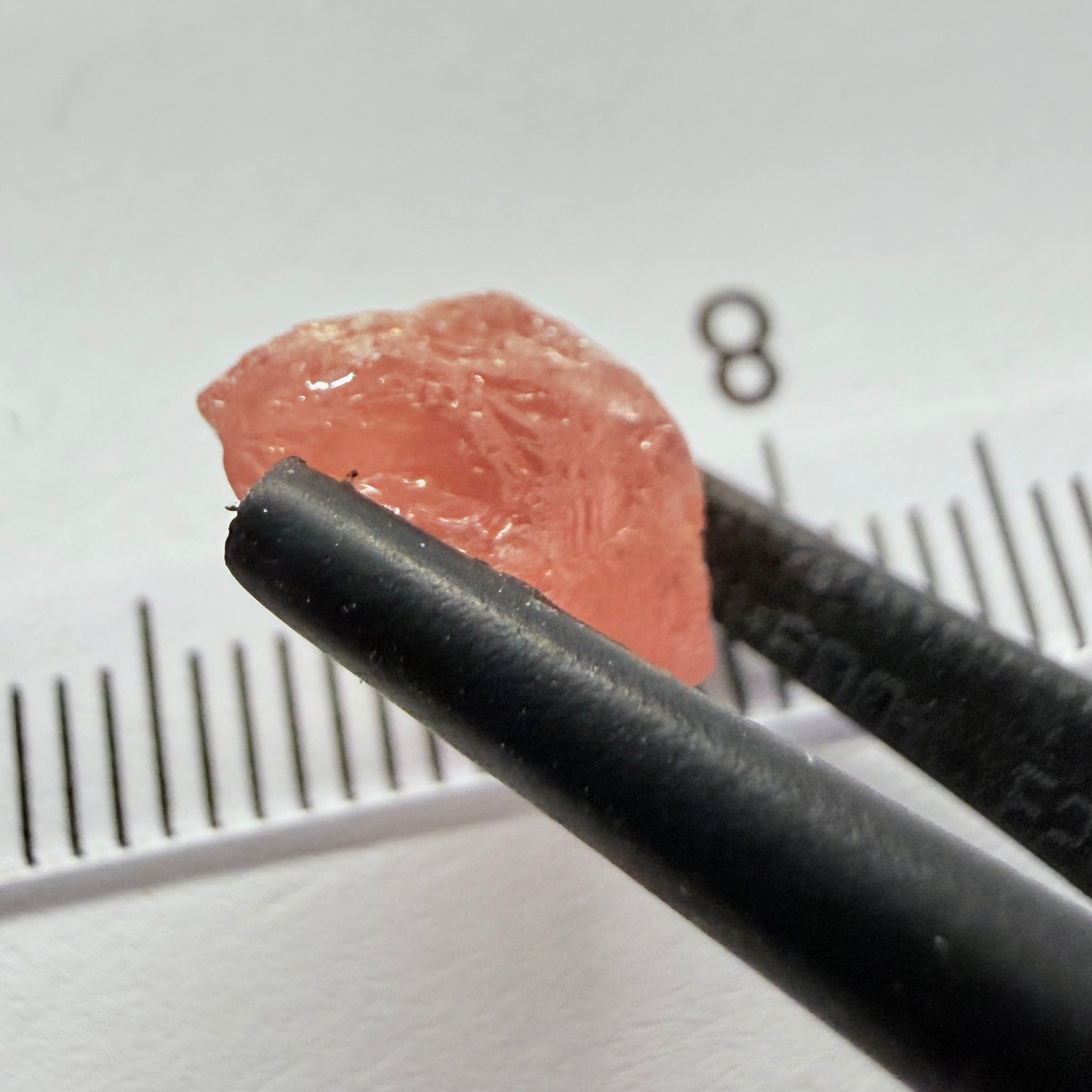 Umba Padparadscha Sapphire, 4.21ct, Umba Valley, Tanzania, Untreated Unheated, on the skin, going around 1mm in there is a crack that will come off on preform, rest vvs with a little bit of silk, see pics for crack markings