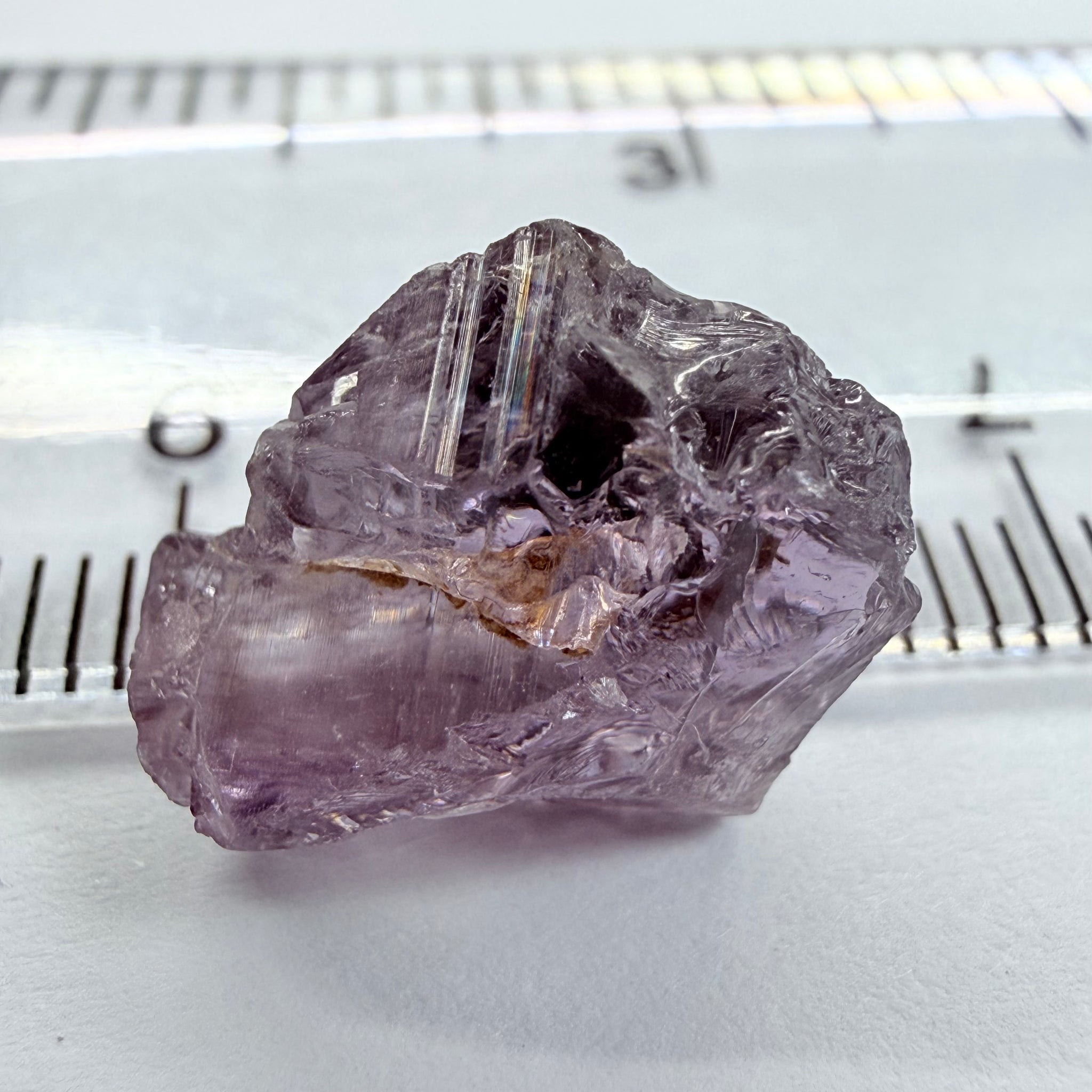 Purple Scapolite, 7.27ct, Tanzania, Untreated Unheated, inclusions on one side that have to be removed before faceting, till take away 1/4th of the stone, rest vvs-if