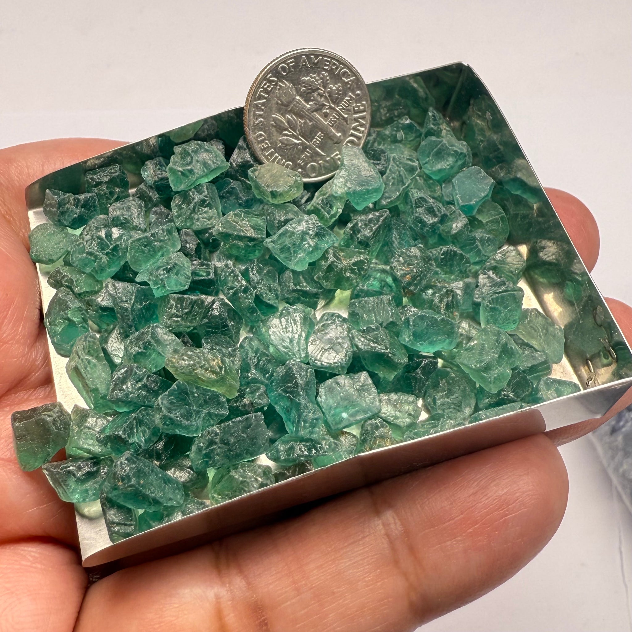 Neon Vivid Blue Green Apatite, Tanzania, Untreated Unheated. SINGLES price is per piece, cabbing, faceting and specimen grade mix, average size 1.8ct sold on a blind pour, see closeups