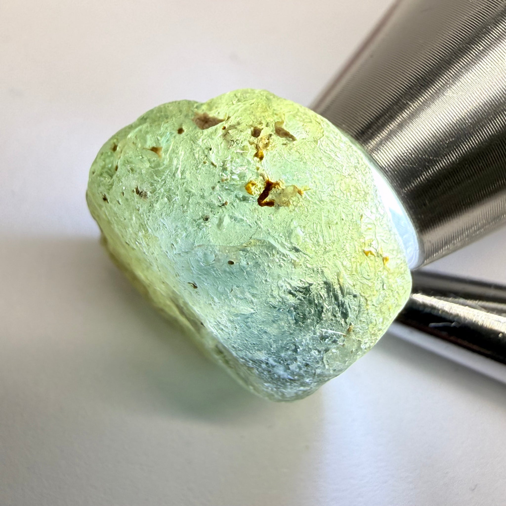 Umba Sapphire, 31.86ct, Umba, Tanzania, Untreated Unheated, low grade with a gemmy portion, you will have to grind though to get to it, portion is slightly to moderately included, see backlit photos