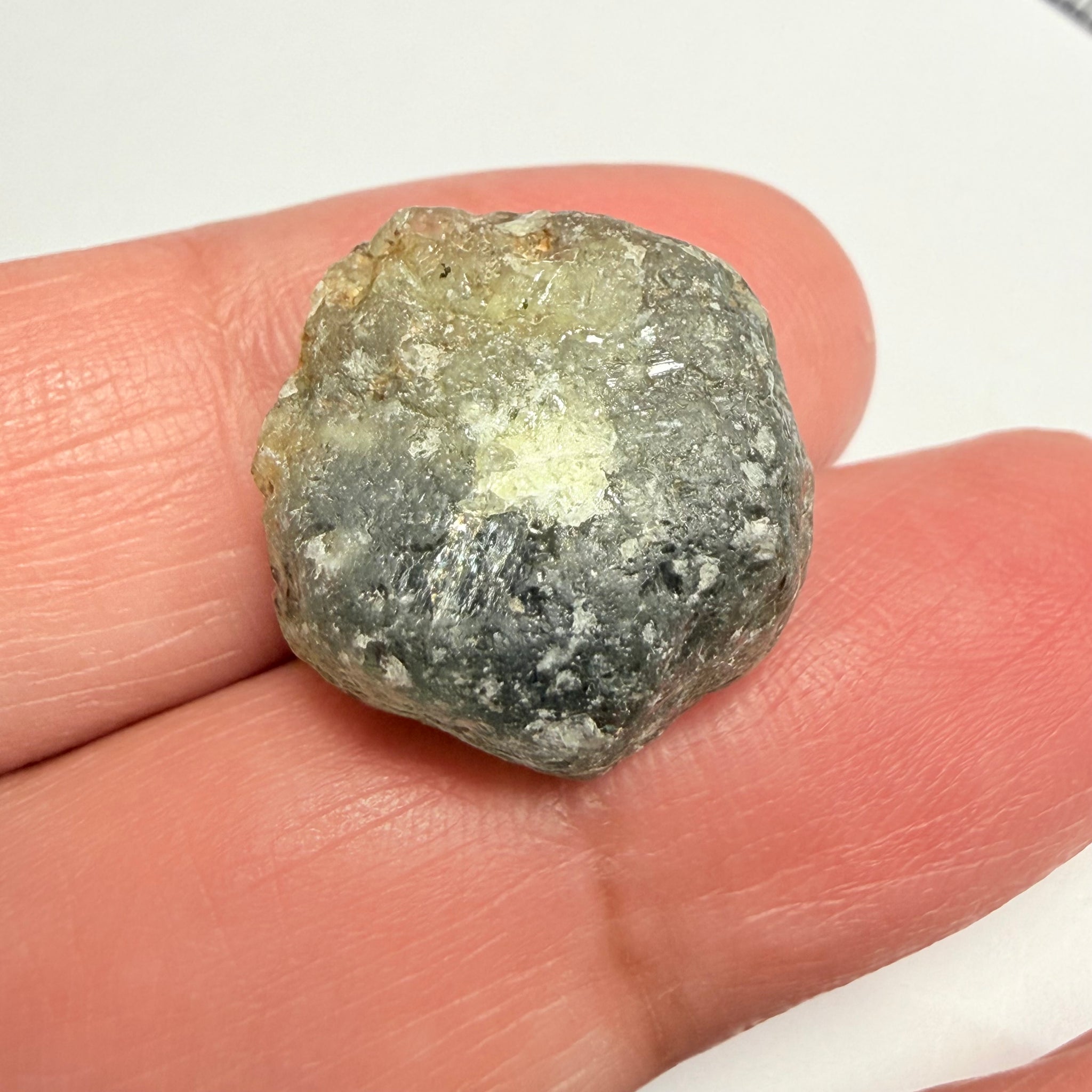 Umba Sapphire, 31.86ct, Umba, Tanzania, Untreated Unheated, low grade with a gemmy portion, you will have to grind though to get to it, portion is slightly to moderately included, see backlit photos