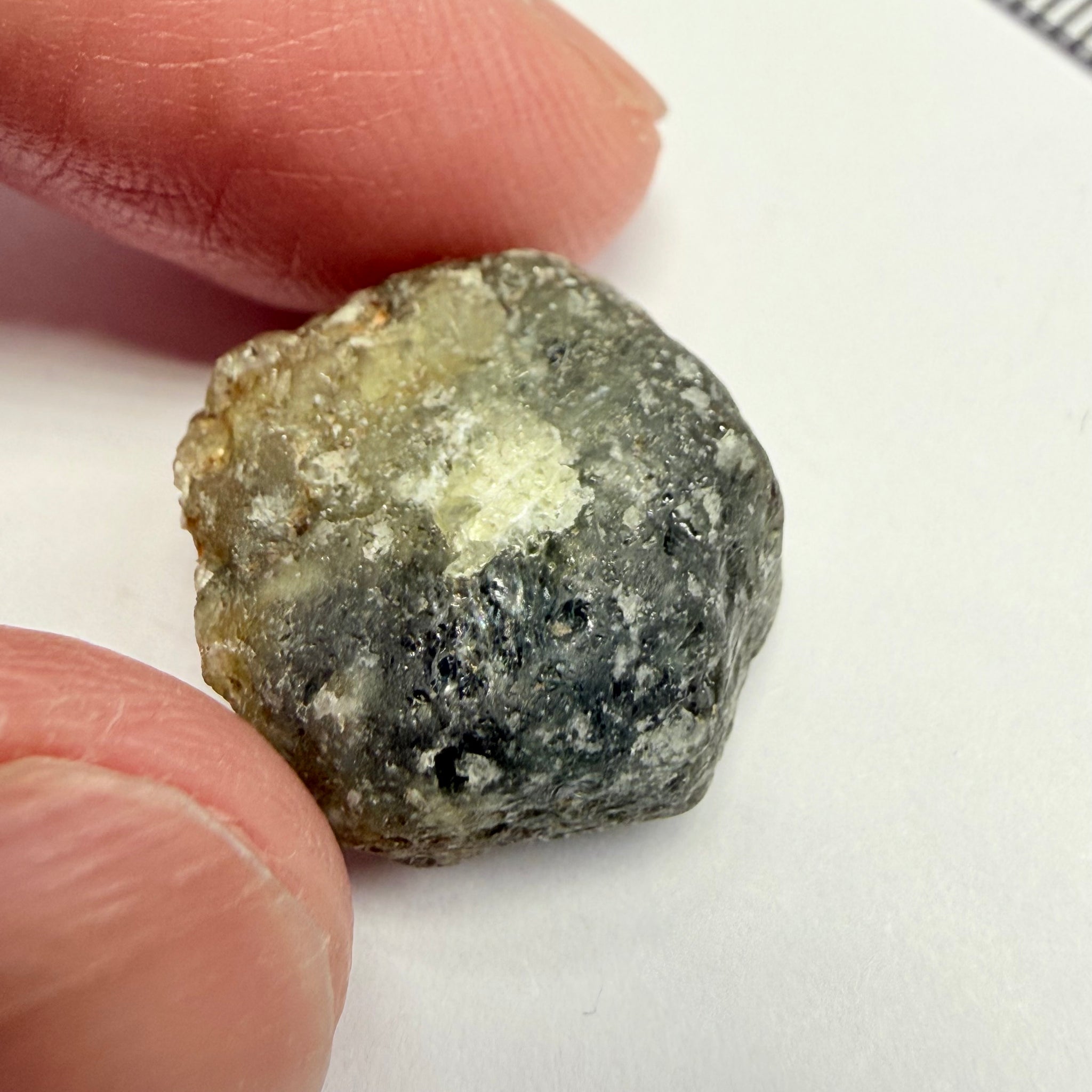 Umba Sapphire, 31.86ct, Umba, Tanzania, Untreated Unheated, low grade with a gemmy portion, you will have to grind though to get to it, portion is slightly to moderately included, see backlit photos