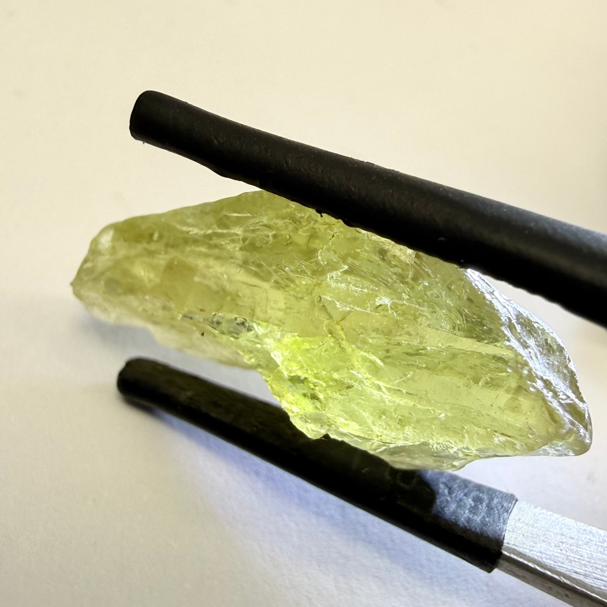 Umba Yellow Sapphire, 13.76ct, Umba, Tanzania, Untreated Unheated, flat stone, there is a fracture at the end, I’ve marked it in one picture, rest is slightly included