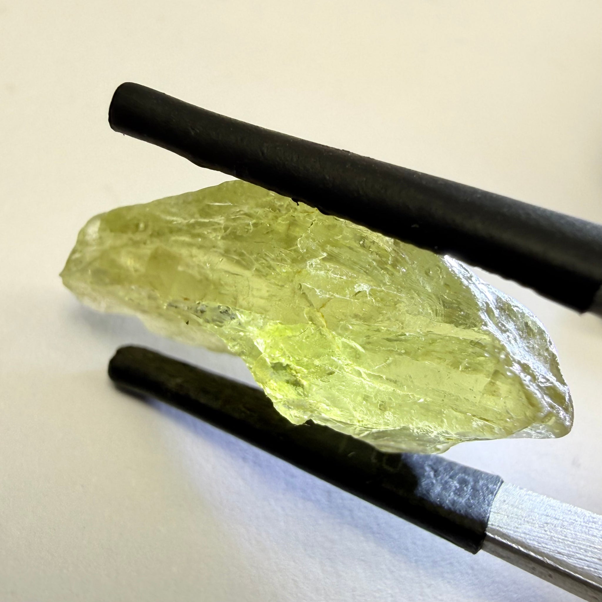 Umba Yellow Sapphire, 13.76ct, Umba, Tanzania, Untreated Unheated, flat stone, there is a fracture at the end, I’ve marked it in one picture, rest is slightly included