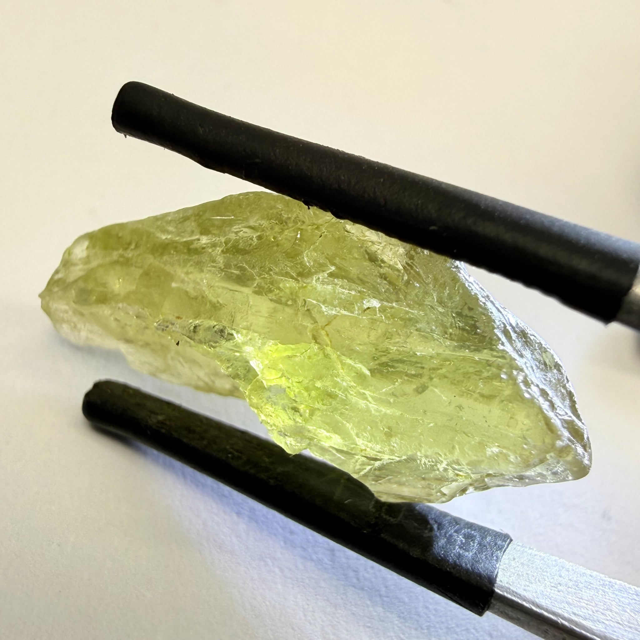 Umba Yellow Sapphire, 13.76ct, Umba, Tanzania, Untreated Unheated, flat stone, there is a fracture at the end, I’ve marked it in one picture, rest is slightly included