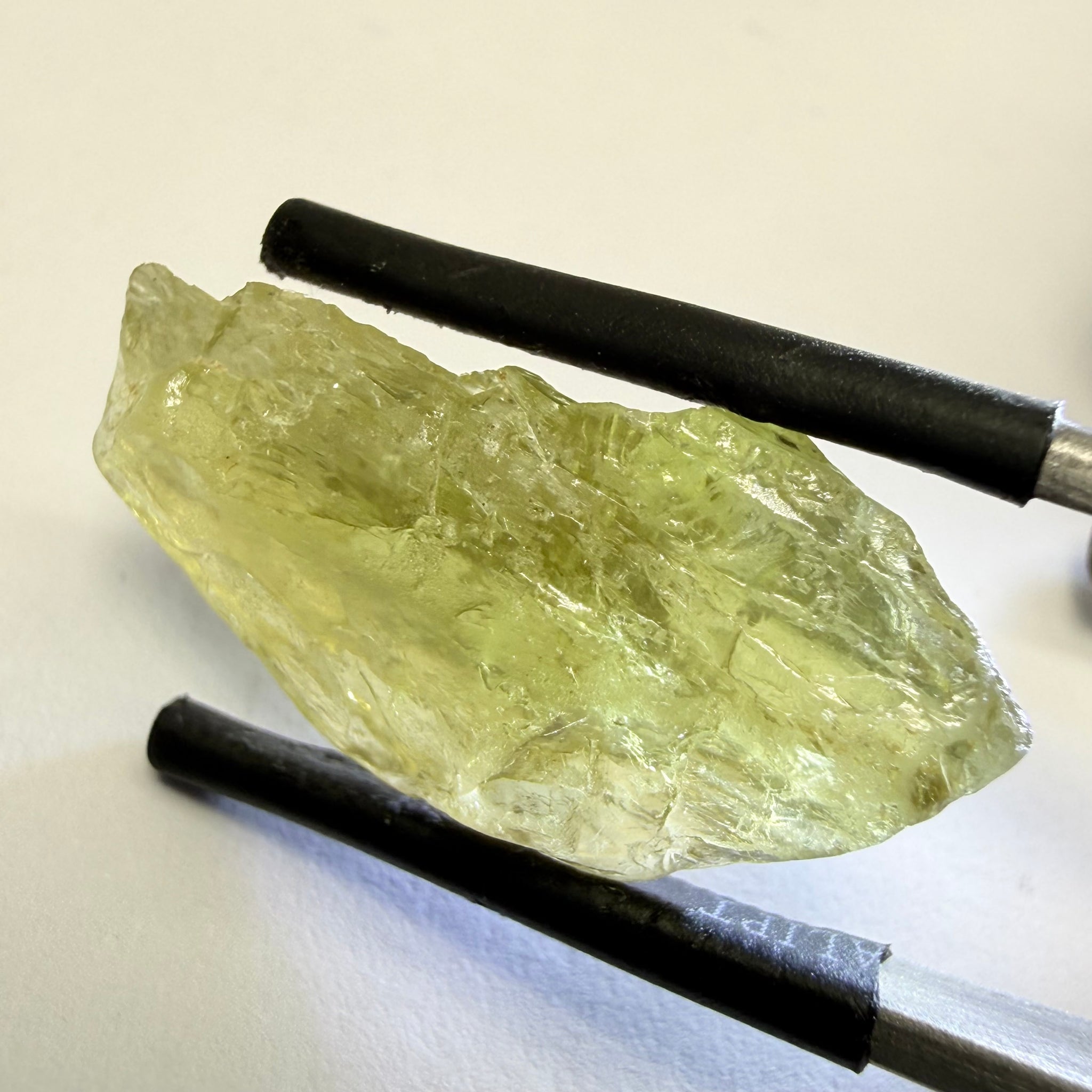 Umba Yellow Sapphire, 13.76ct, Umba, Tanzania, Untreated Unheated, flat stone, there is a fracture at the end, I’ve marked it in one picture, rest is slightly included