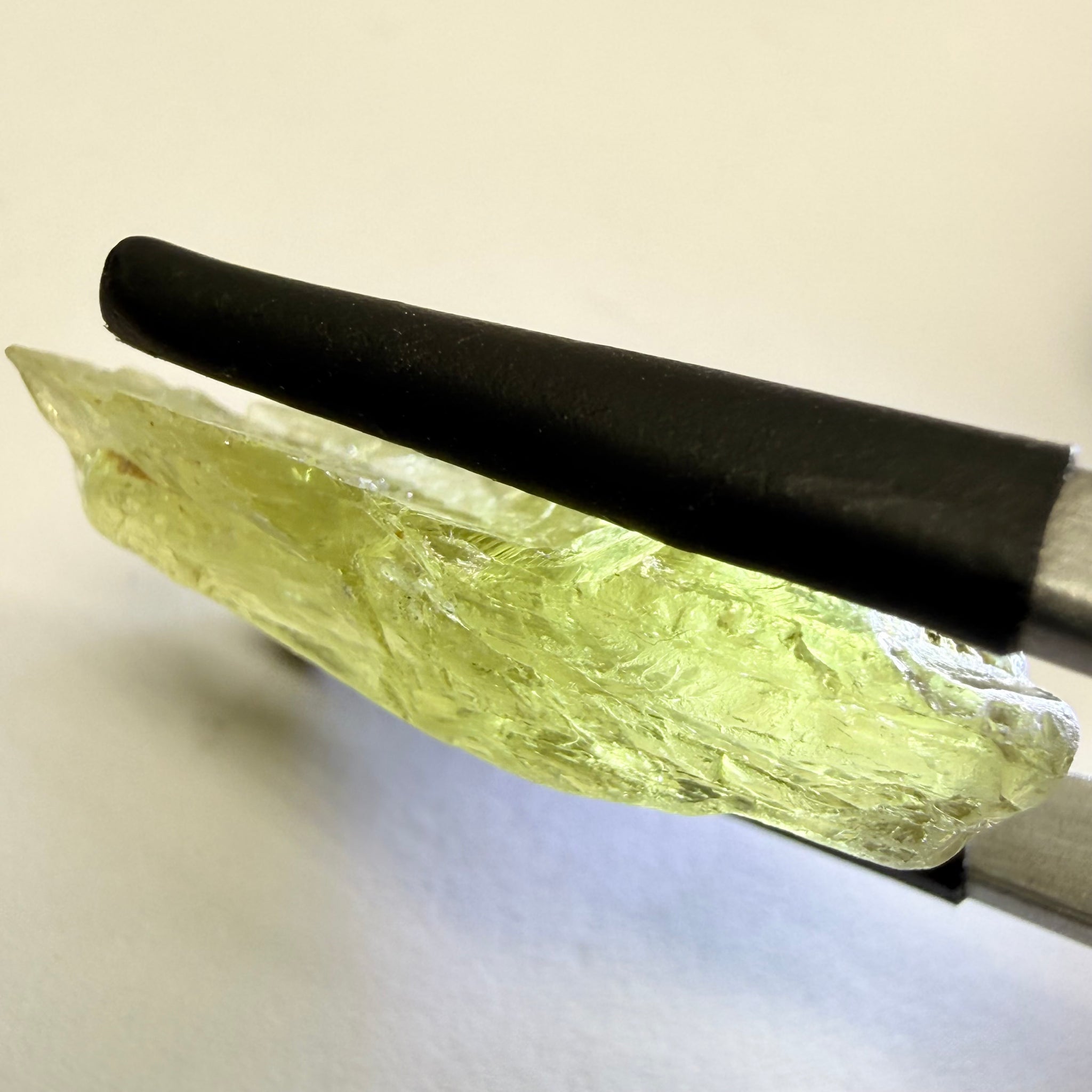 Umba Yellow Sapphire, 13.76ct, Umba, Tanzania, Untreated Unheated, flat stone, there is a fracture at the end, I’ve marked it in one picture, rest is slightly included