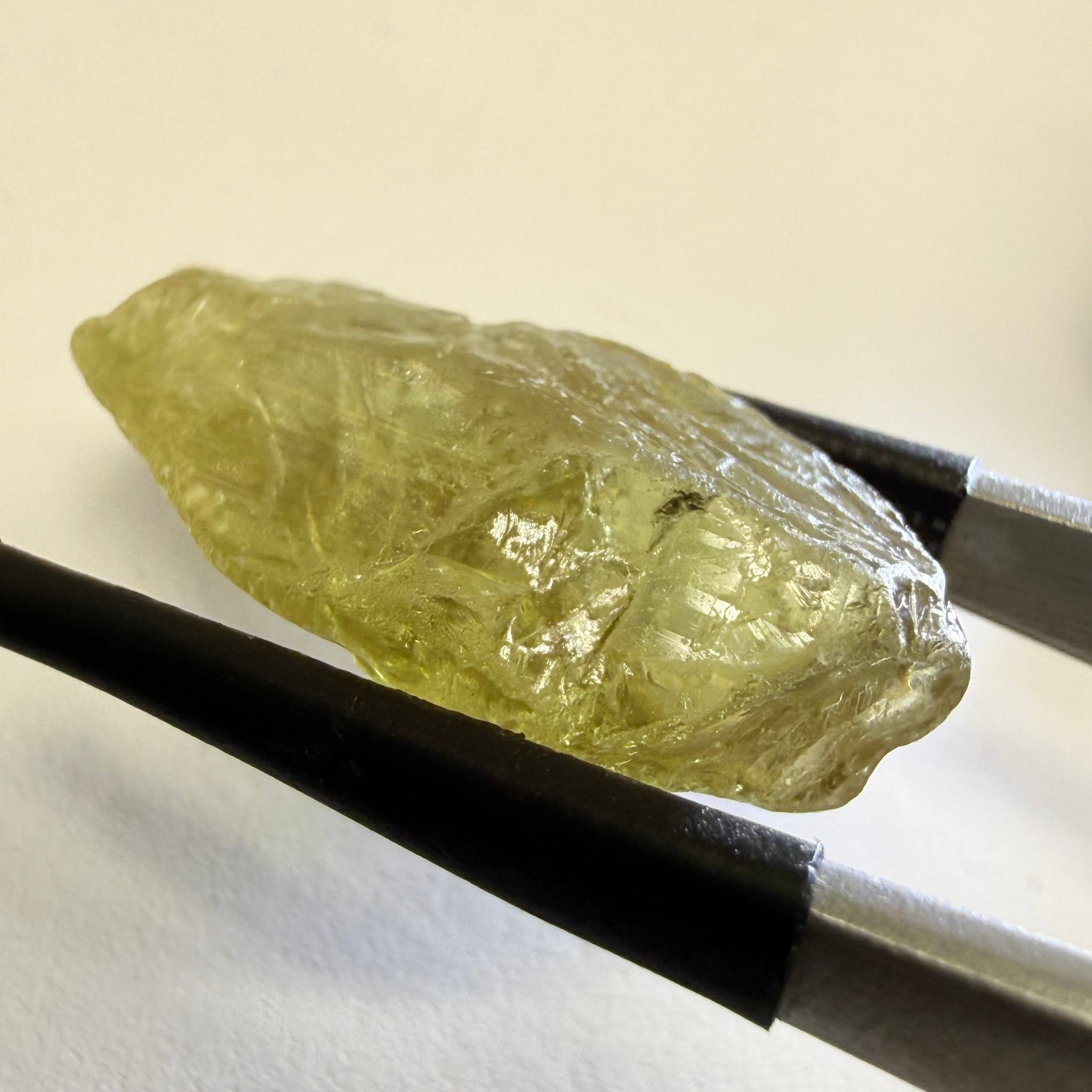 Umba Yellow Sapphire, 13.76ct, Umba, Tanzania, Untreated Unheated, flat stone, there is a fracture at the end, I’ve marked it in one picture, rest is slightly included