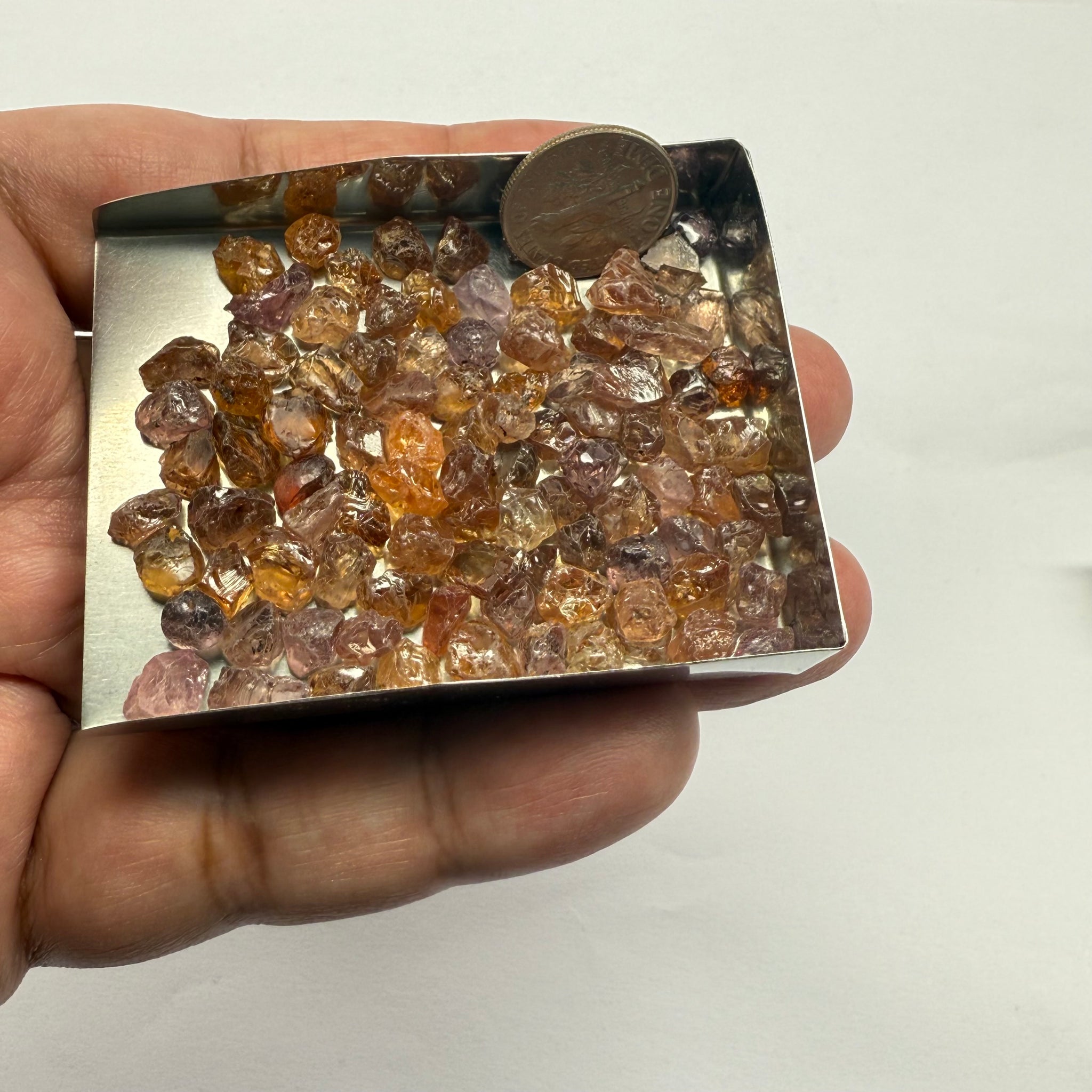 Garnet MIX, look closely it’s a whole mix of Mandarins, Colour Changers, Lindi, Mahenge Garnets and more all mixed up, see closeup, Tanzania, Untreated Unheated. SINGLES price is per piece sold on a blind pour basis, some clean some included, av. 1.4ct