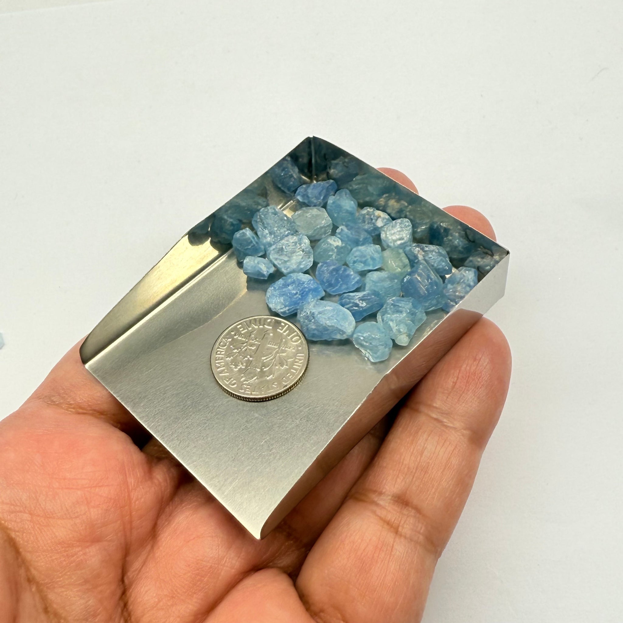 Blue Apatite Crystals from Merelani, Tanzania, Untreated Unheated. SINGLES price is per piece sold on a blind pour basis, specimen grade