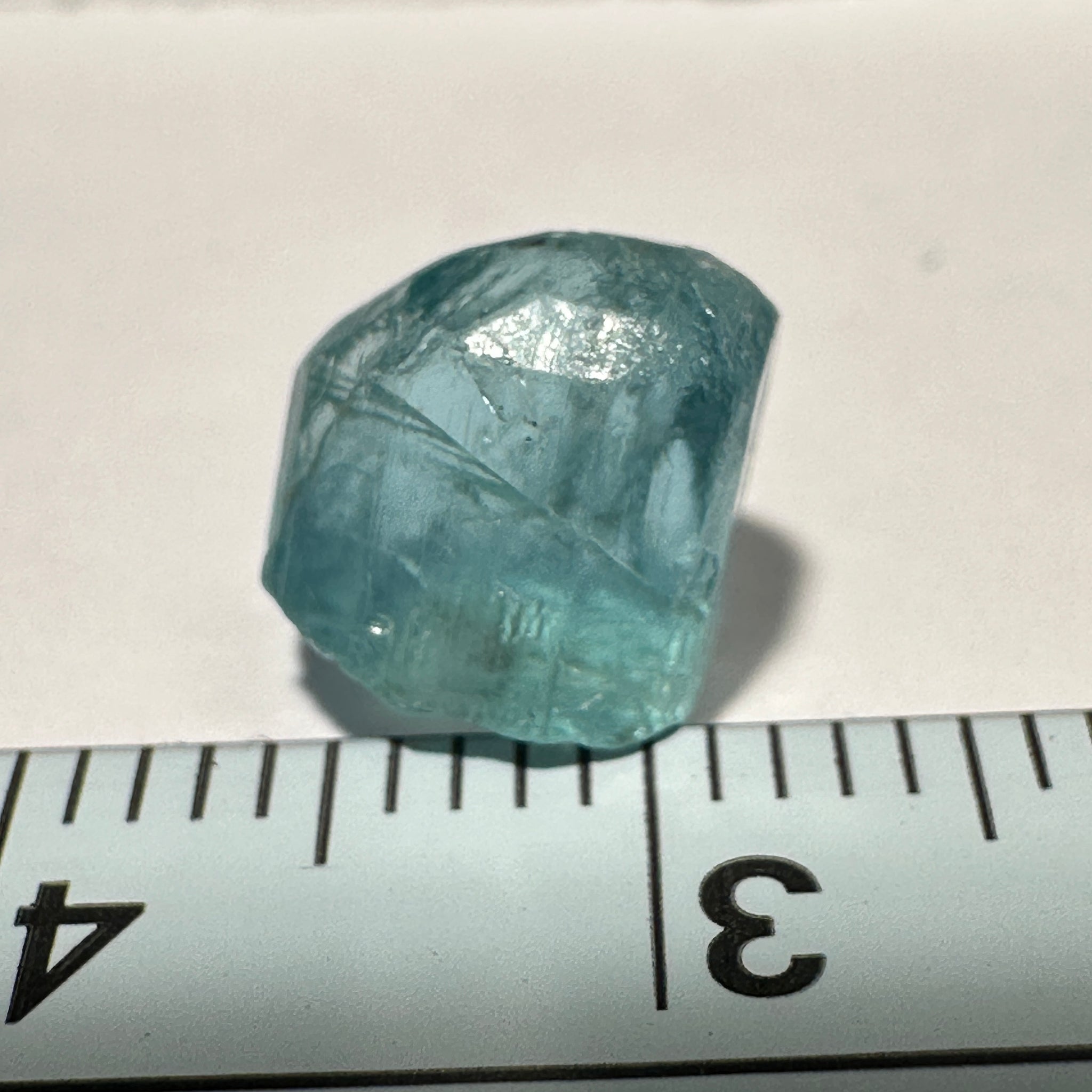 Blue Apatite Crystal, 3.41ct, Merelani, Tanzania, Untreated Unheated