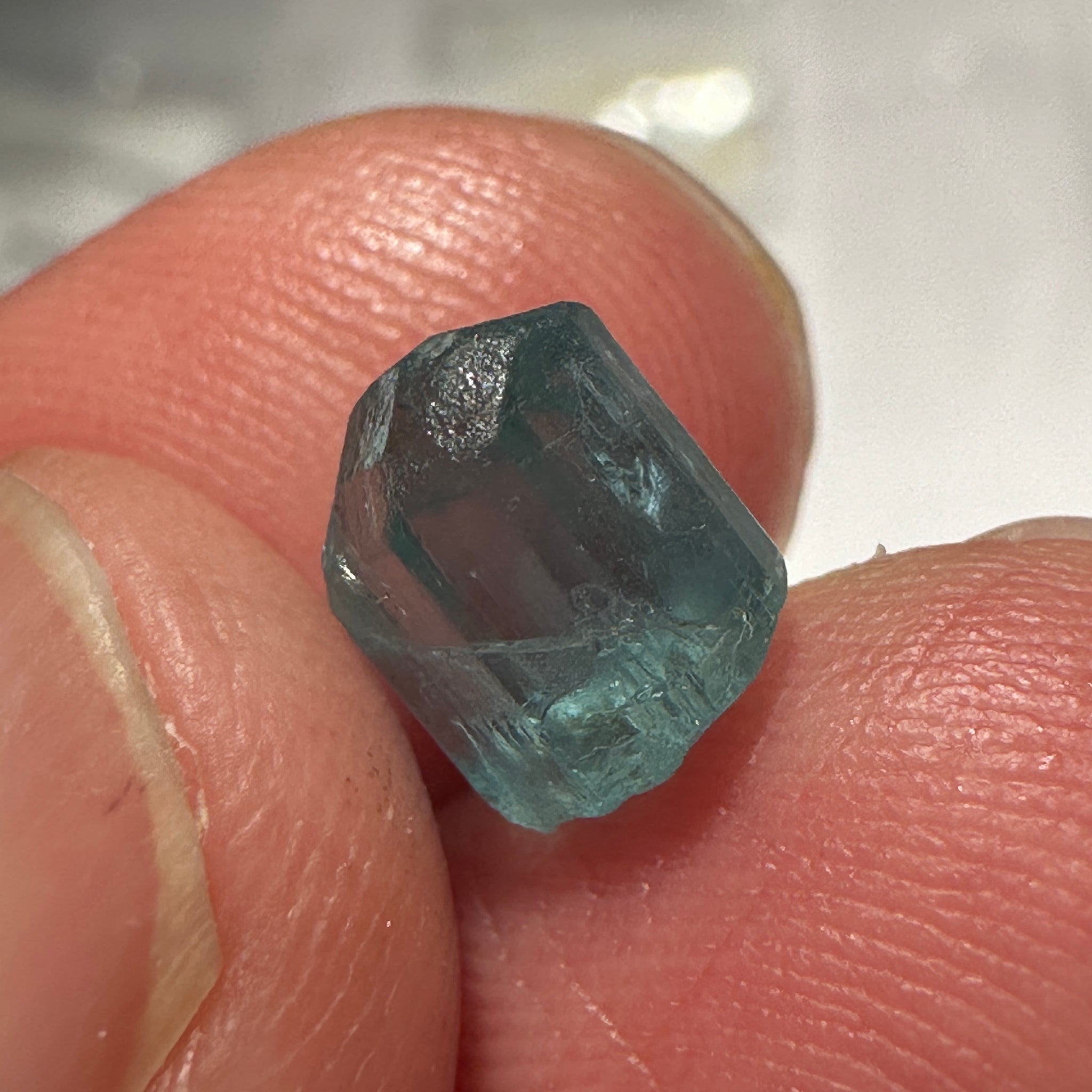 Blue Apatite Crystal, 3.41ct, Merelani, Tanzania, Untreated Unheated
