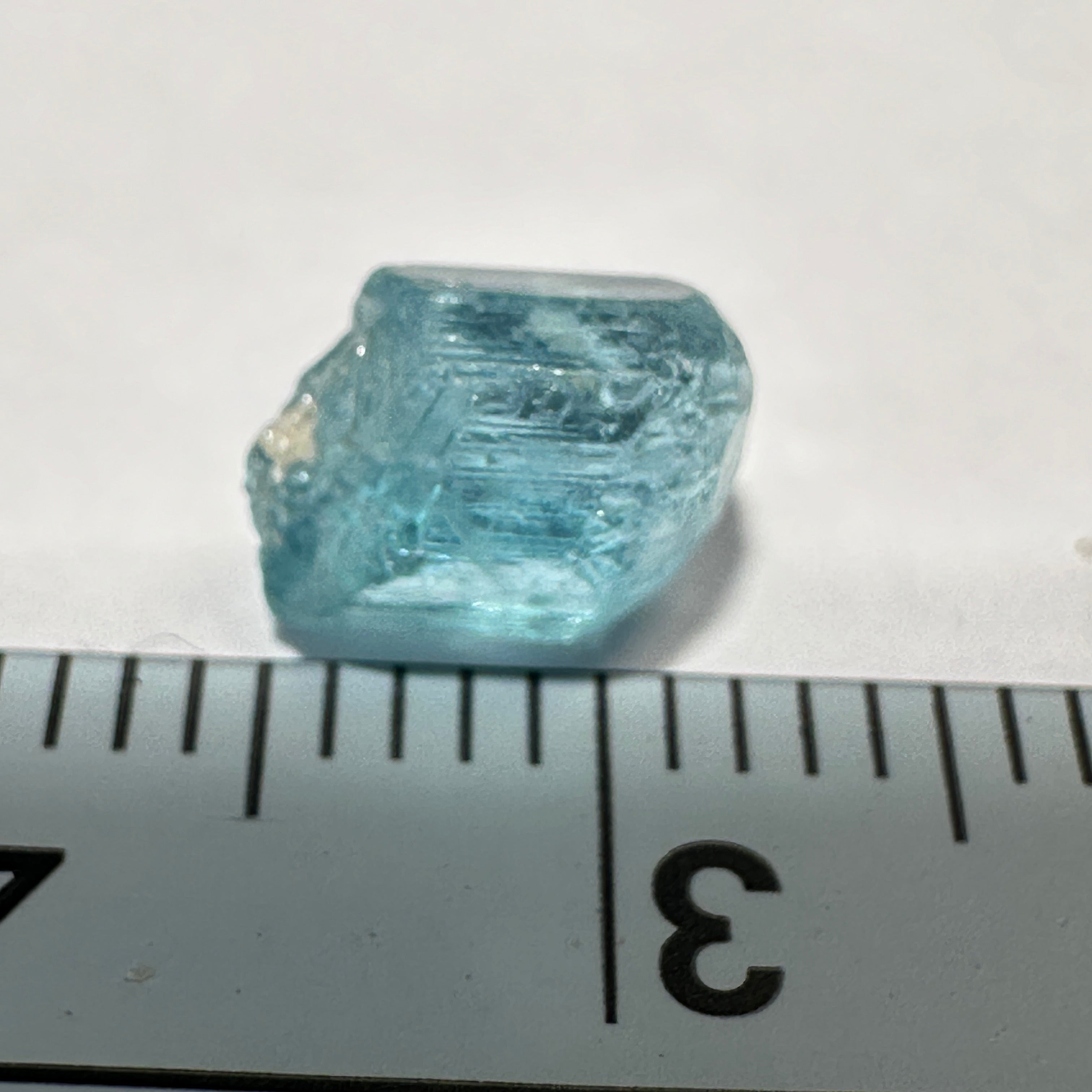 2.04ct Blue Apatite Crystal, Merelani, Tanzania, Untreated Unheated