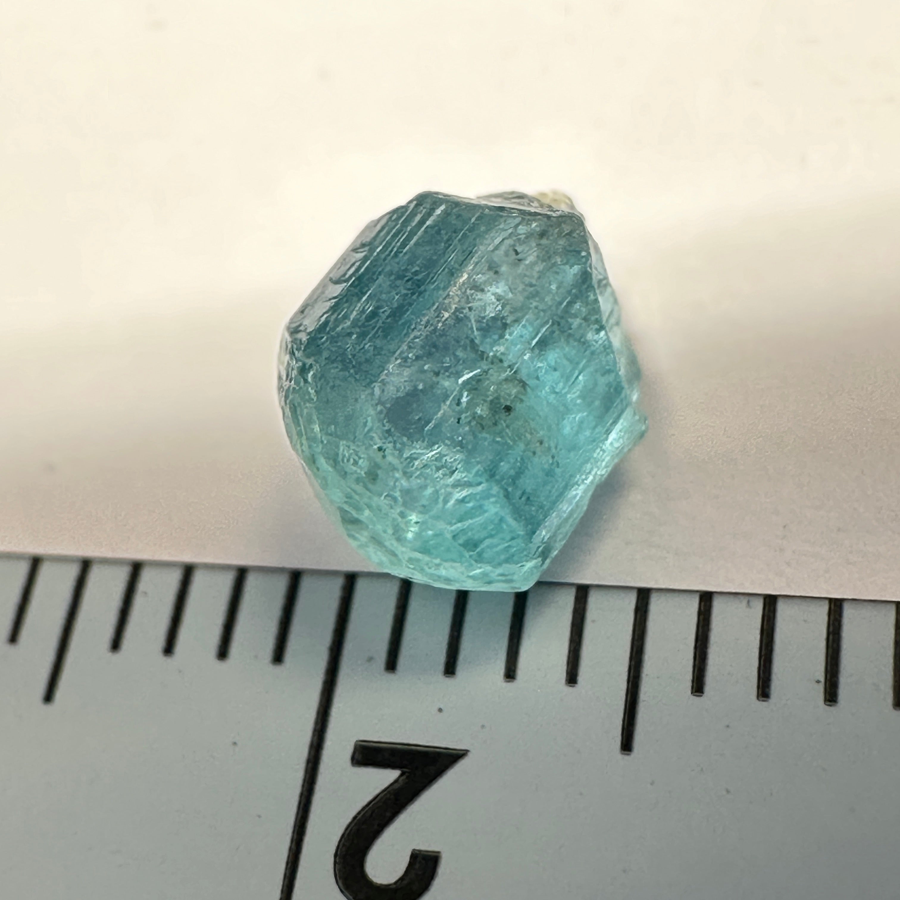 2.04ct Blue Apatite Crystal, Merelani, Tanzania, Untreated Unheated