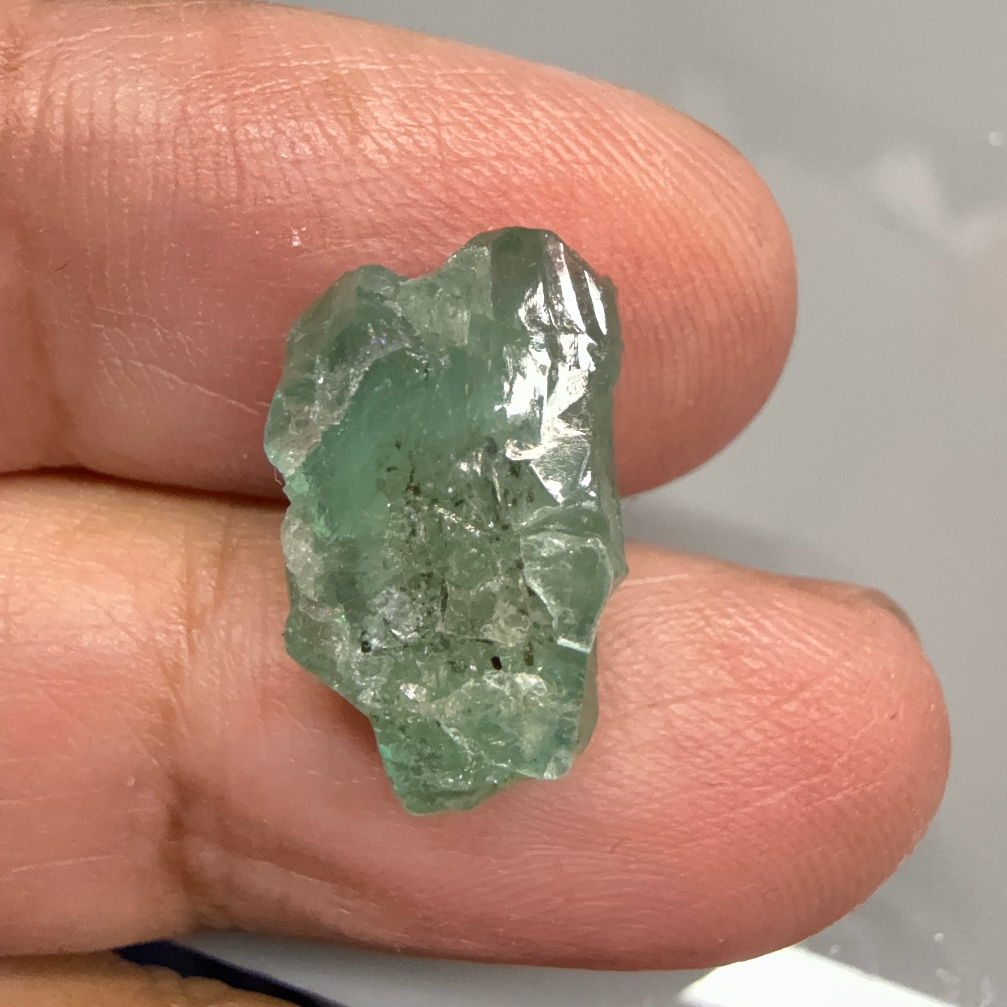Emerald Crystal, 8.20ct, Tanzania, Untreated Unheated, specimen grade, flattish shape