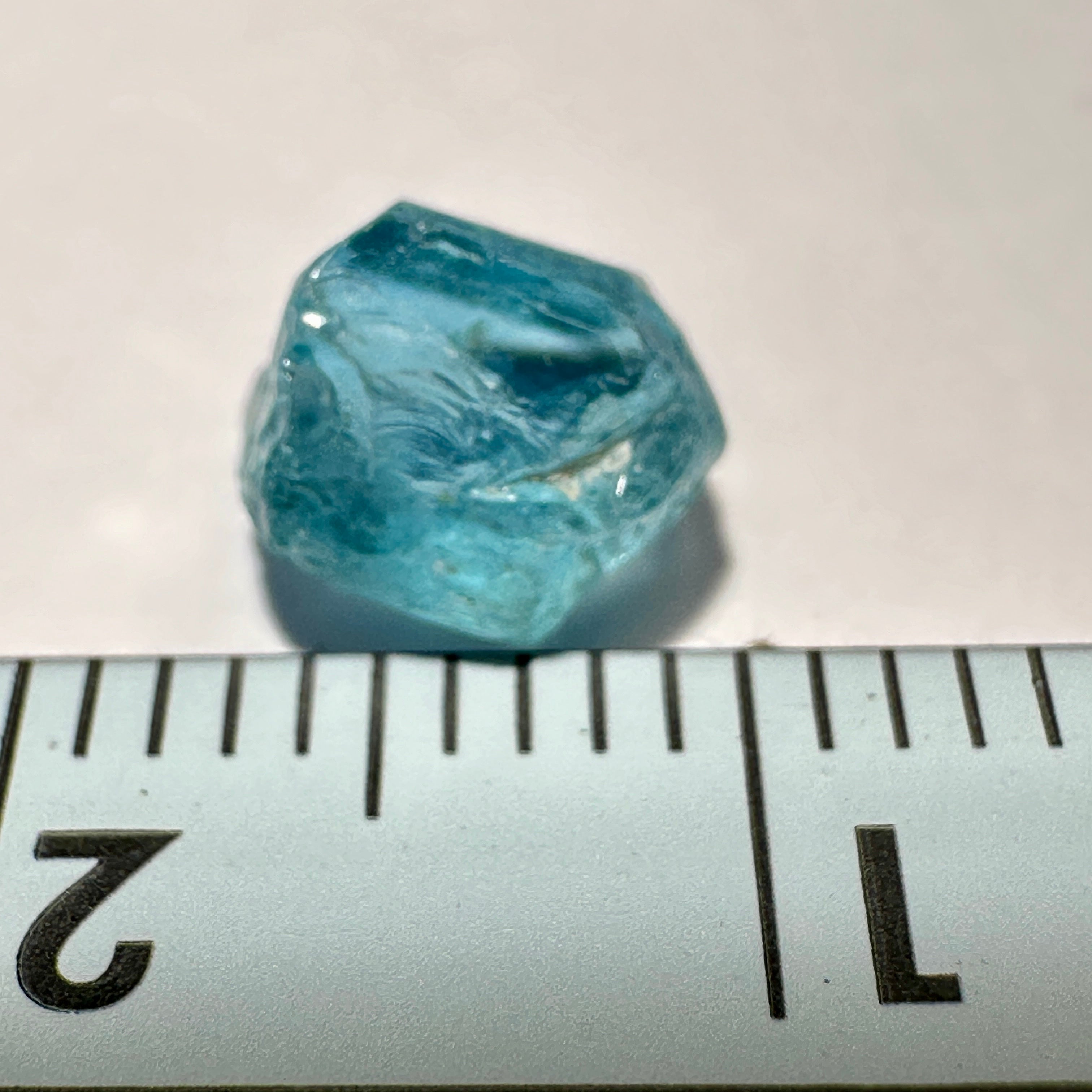1.92ct Blue Apatite Crystal, Merelani, Tanzania, Untreated Unheated