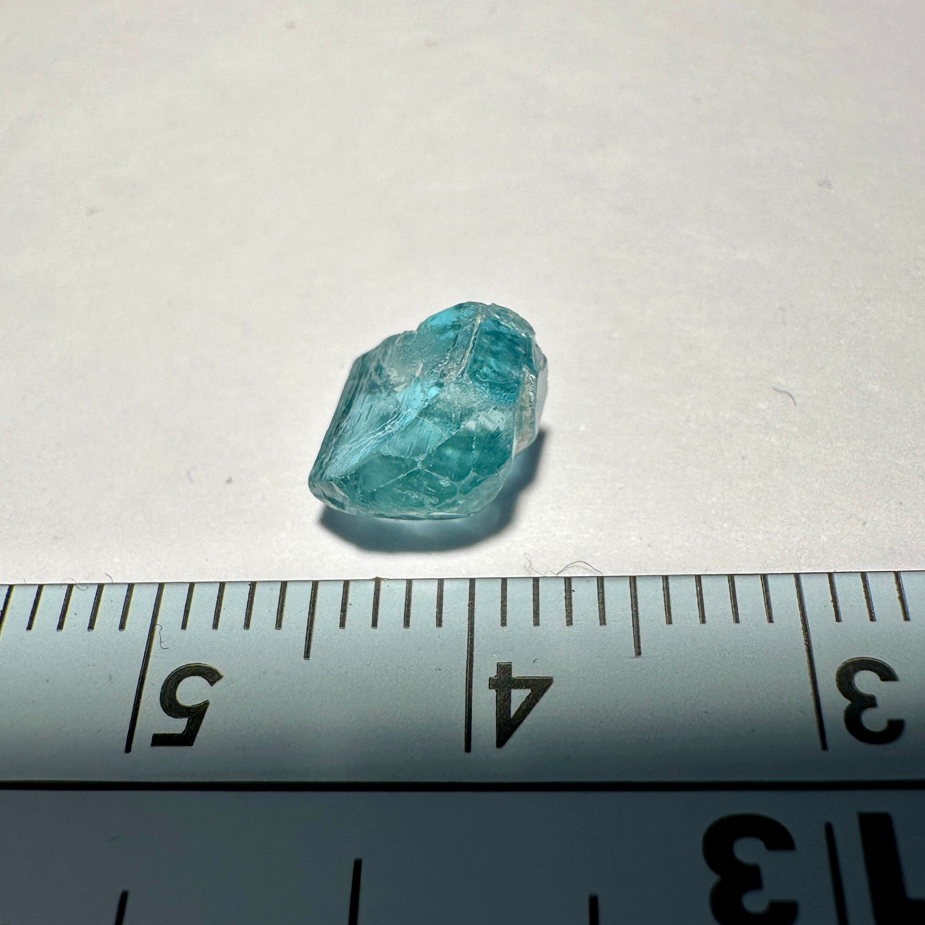 2.03ct Blue Apatite Crystal, Merelani, Tanzania, Untreated Unheated