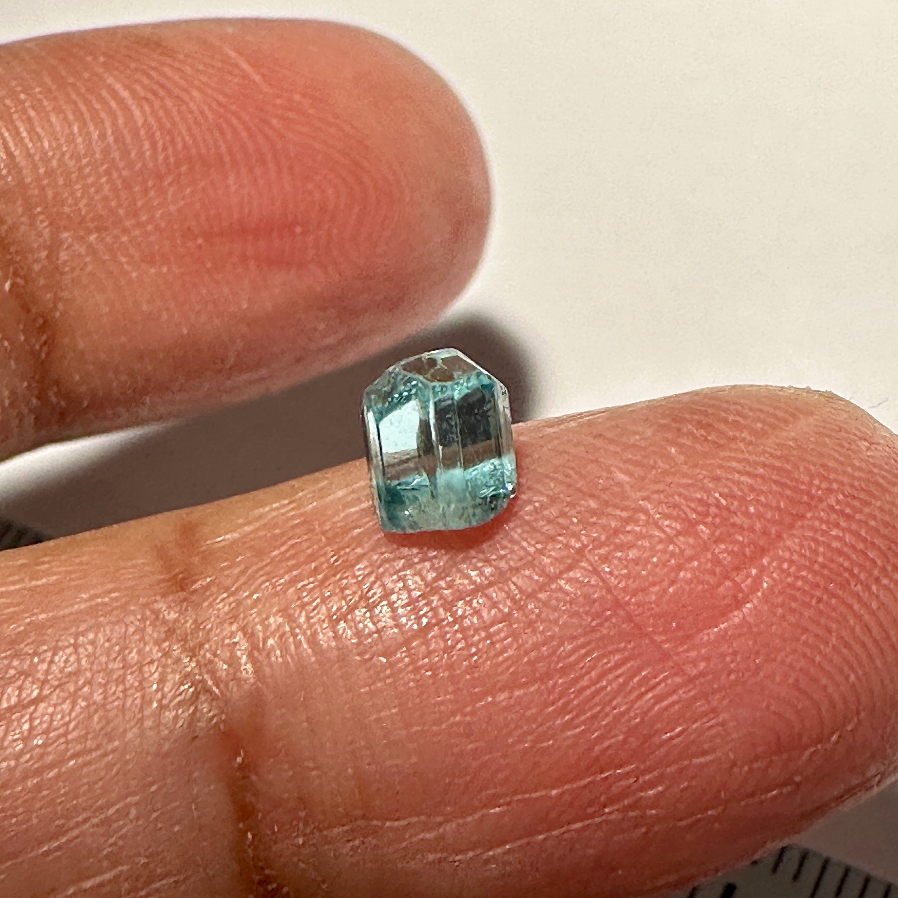 0.99ct Blue Apatite Crystal, Merelani, Tanzania, Untreated Unheated