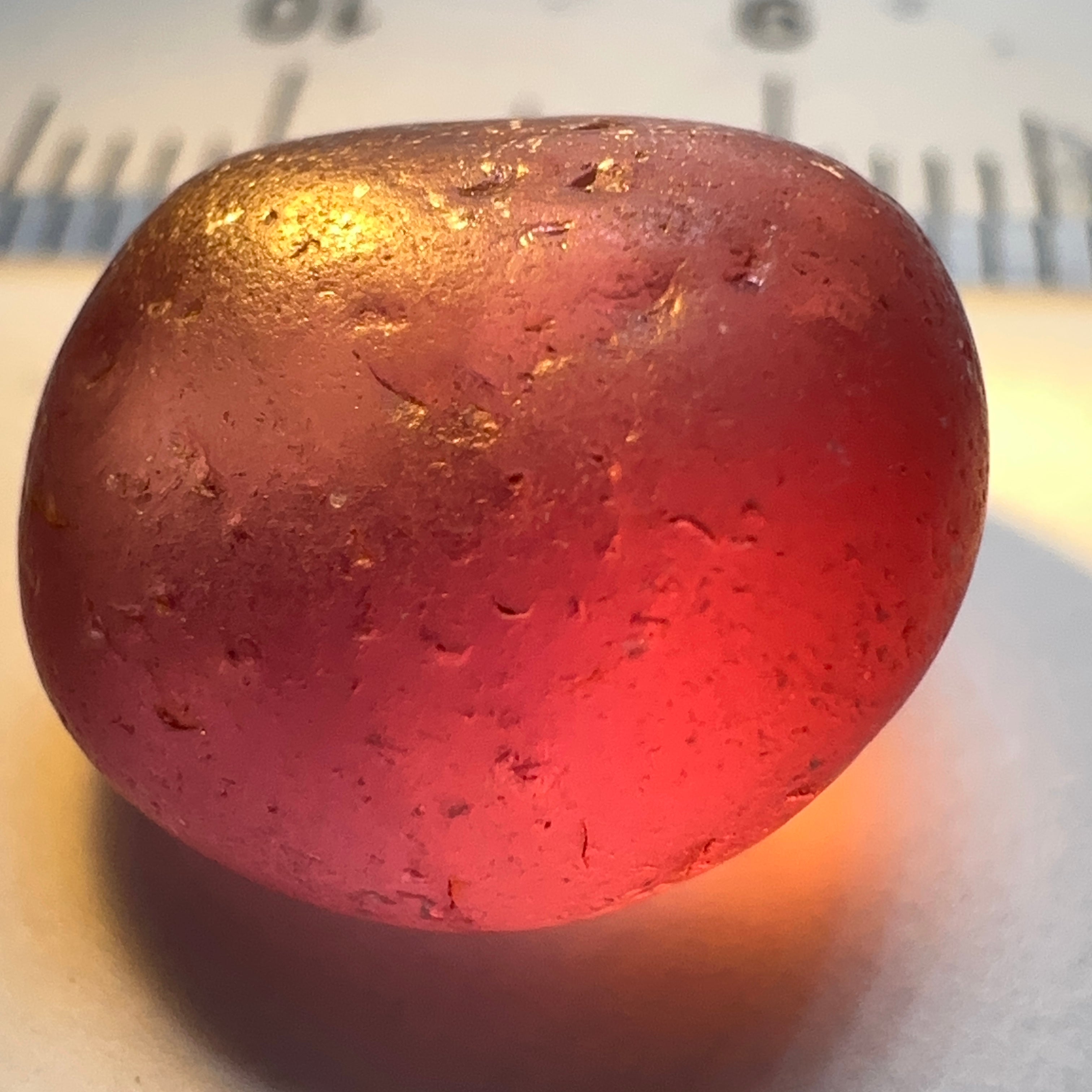 12.08ct Mahenge Garnet, Tanzania, heavy line of silk, see pictures, Untreated Unheated, slight inclusions