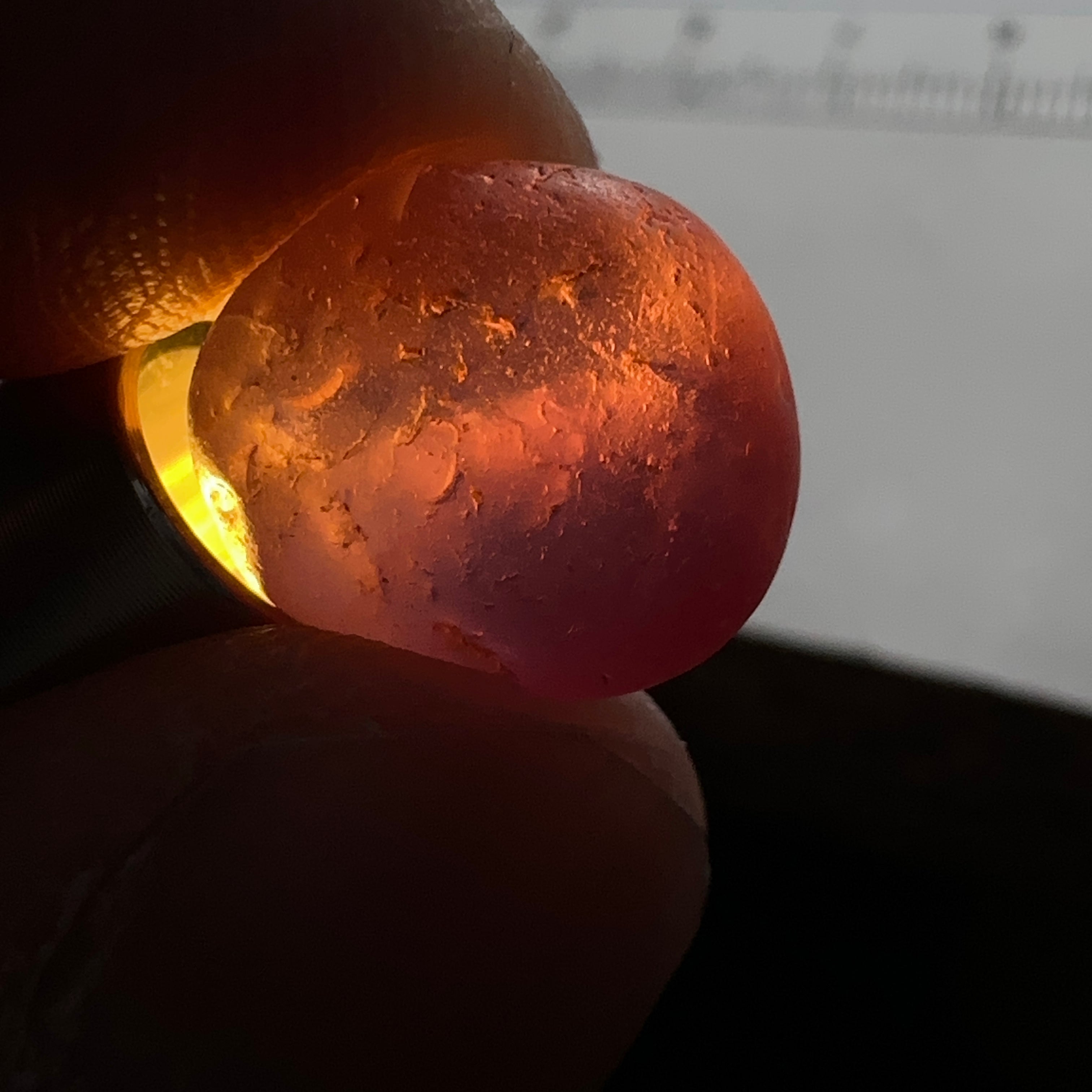12.08ct Mahenge Garnet, Tanzania, heavy line of silk, see pictures, Untreated Unheated, slight inclusions