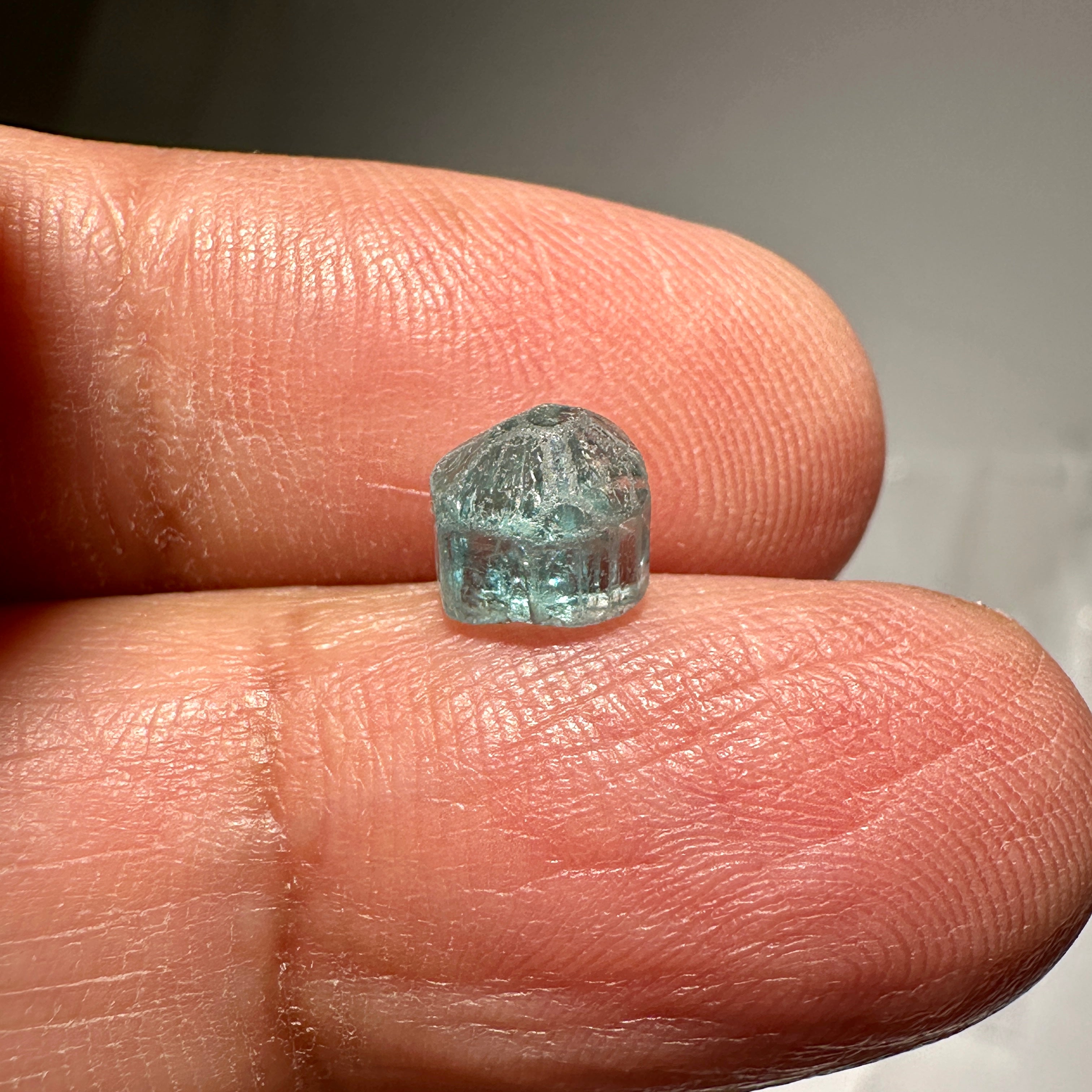 1.69ct Blue Apatite Crystal, Merelani, Tanzania, Untreated Unheated