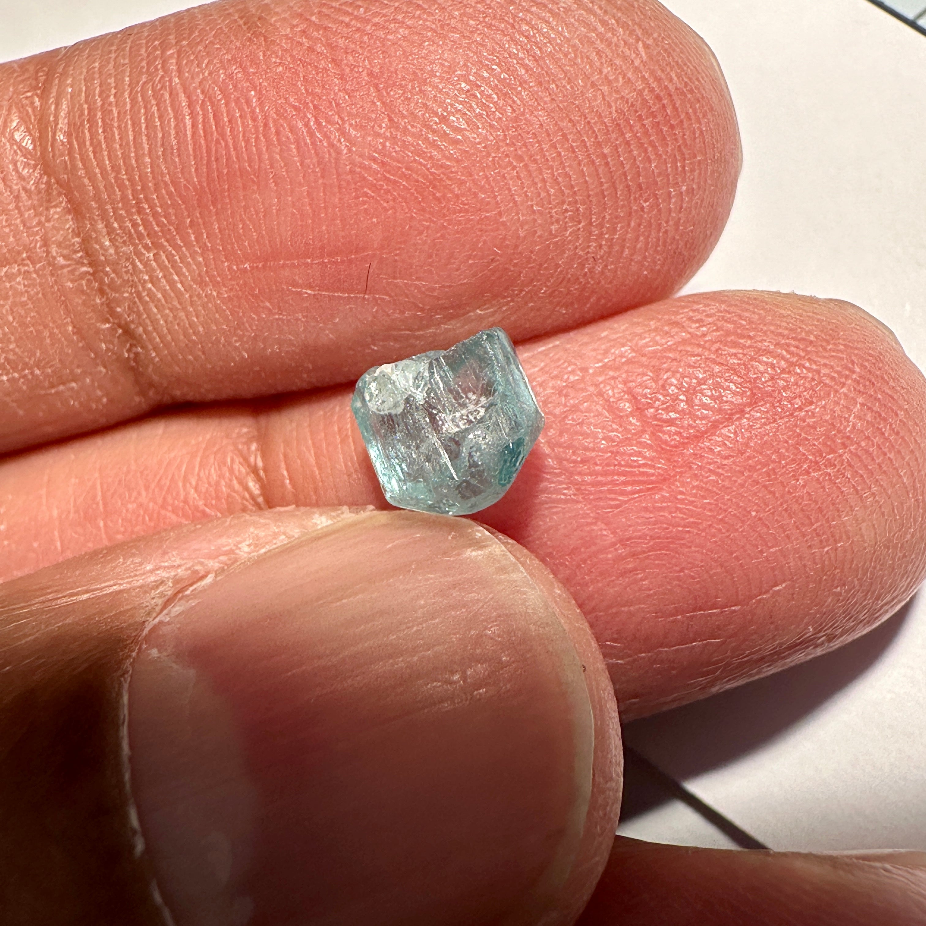 1.69ct Blue Apatite Crystal, Merelani, Tanzania, Untreated Unheated