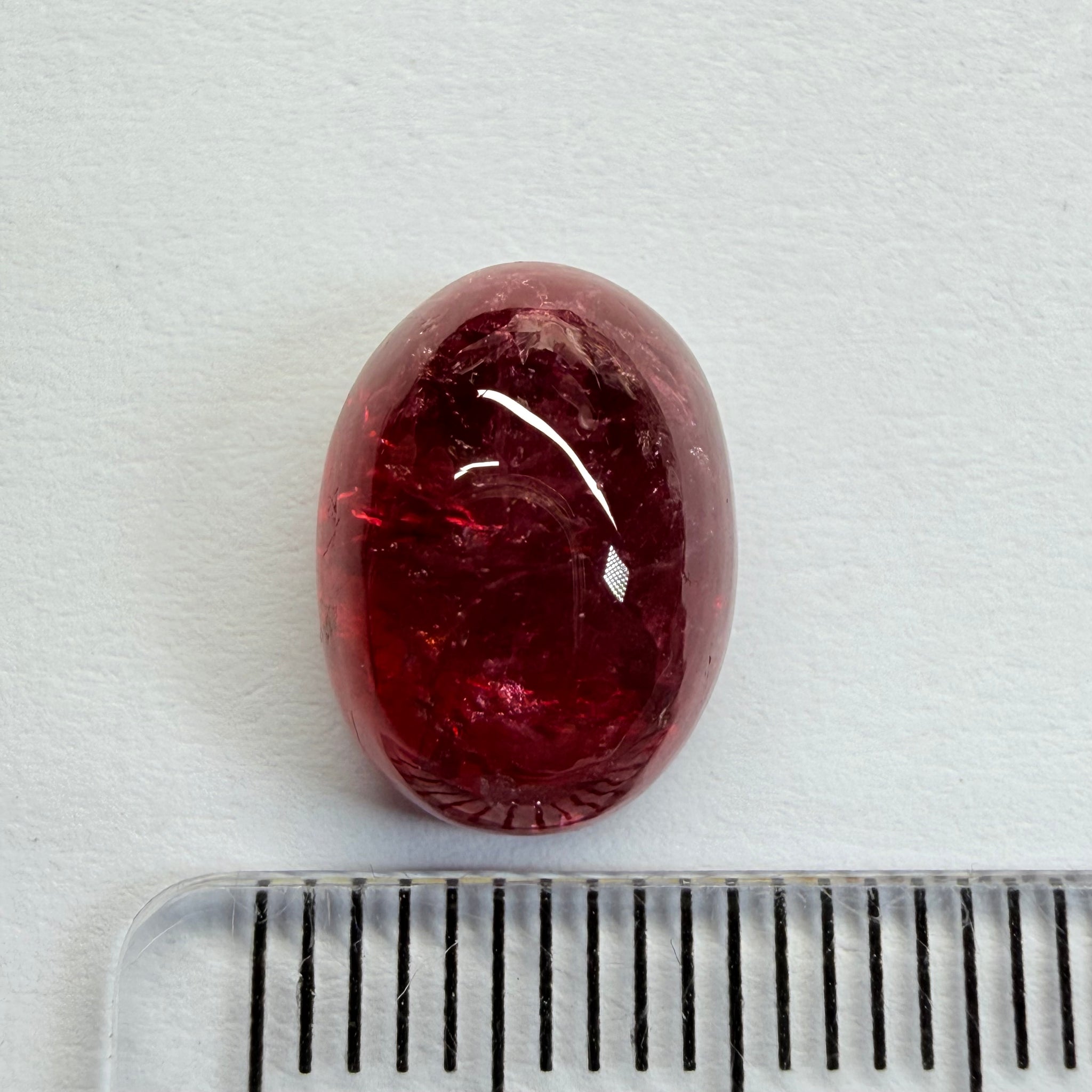 Garnet Cabochon, 7.54ct, Tanzania, Untreated Unheated, deep wine red, flat backed