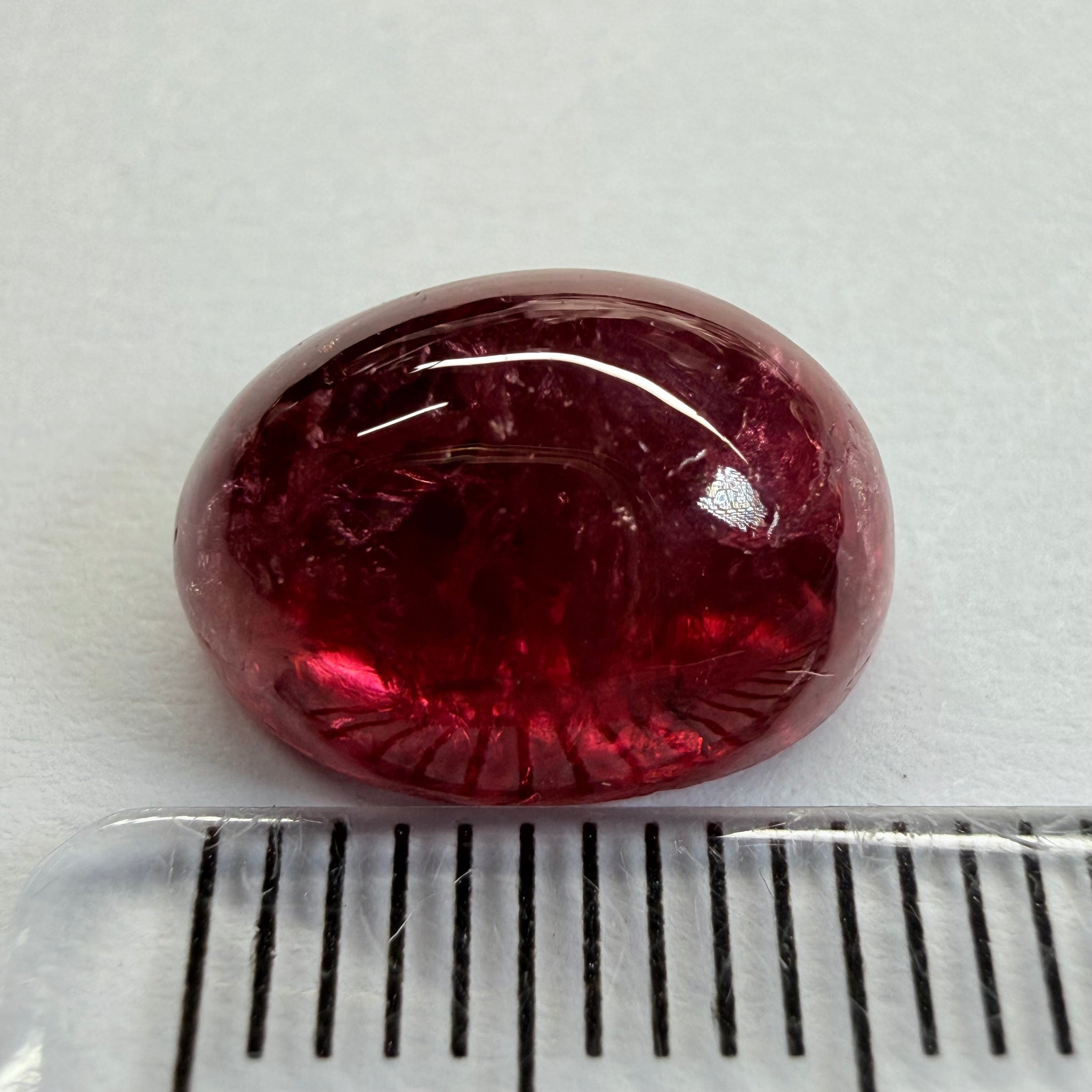 Garnet Cabochon, 7.54ct, Tanzania, Untreated Unheated, deep wine red, flat backed
