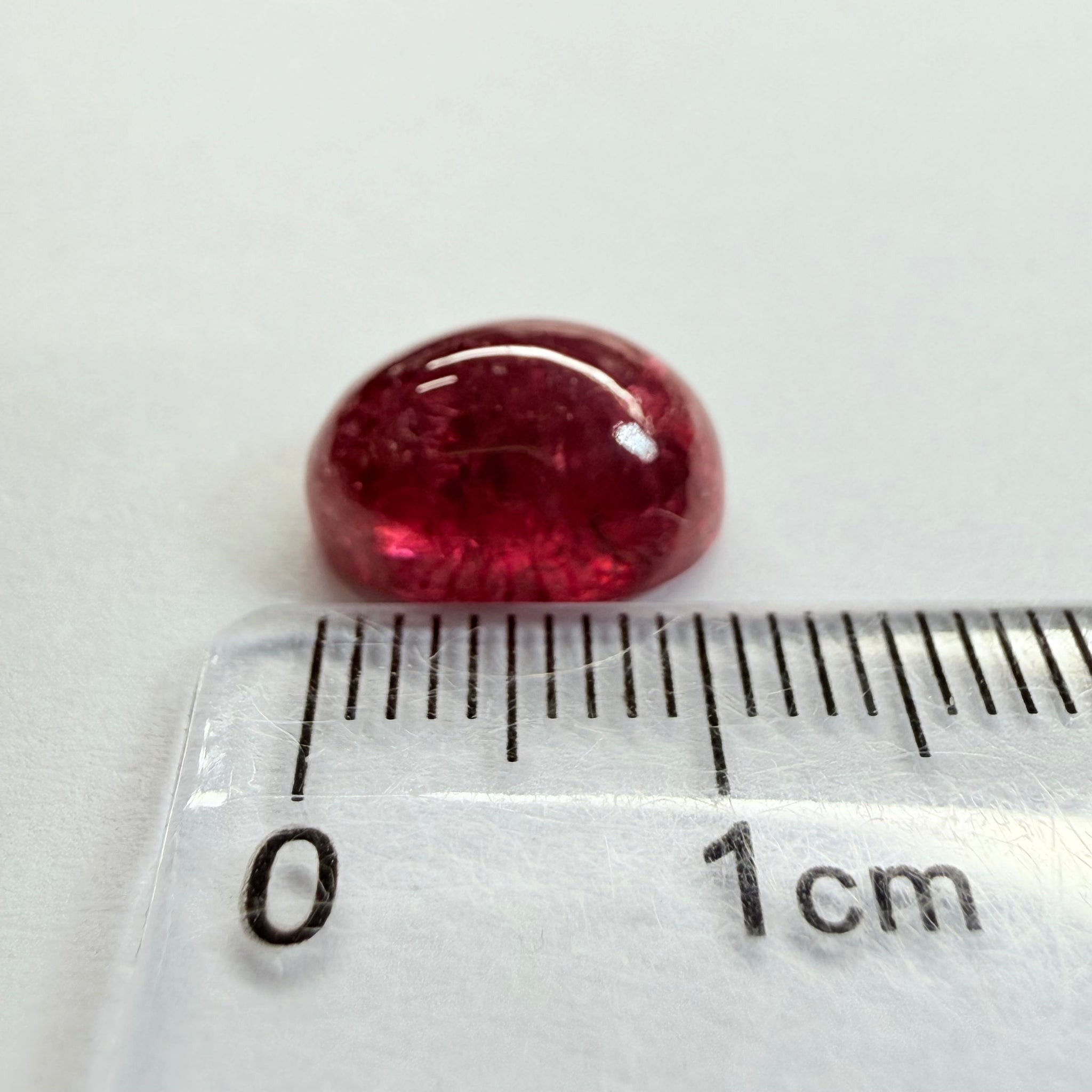 Garnet Cabochon, 7.54ct, Tanzania, Untreated Unheated, deep wine red, flat backed