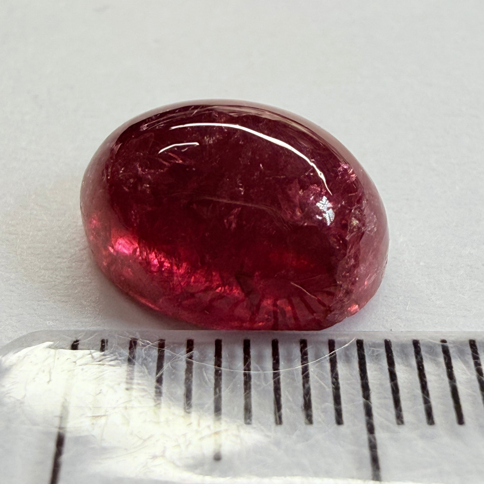 Garnet Cabochon, 7.54ct, Tanzania, Untreated Unheated, deep wine red, flat backed