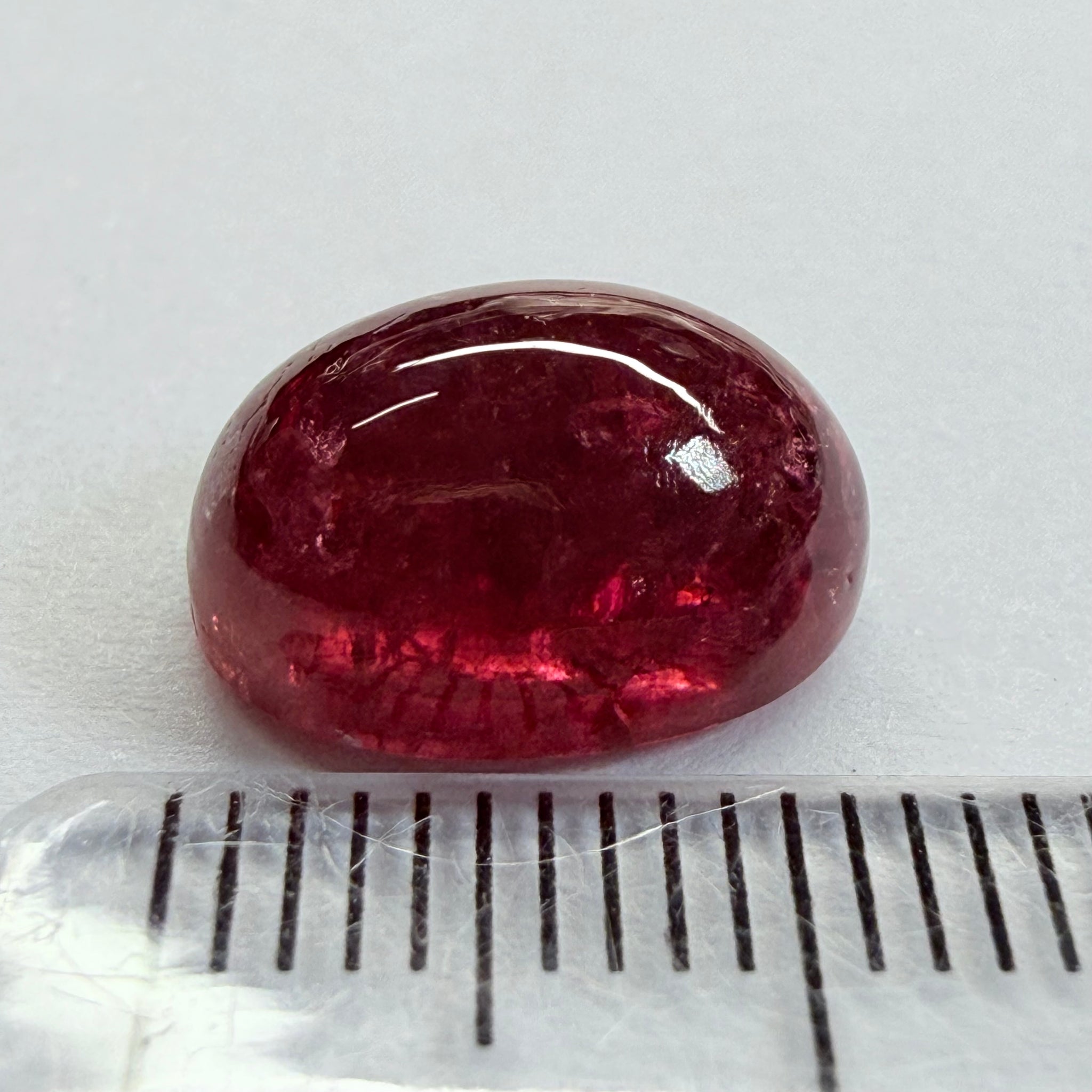 Garnet Cabochon, 7.54ct, Tanzania, Untreated Unheated, deep wine red, flat backed