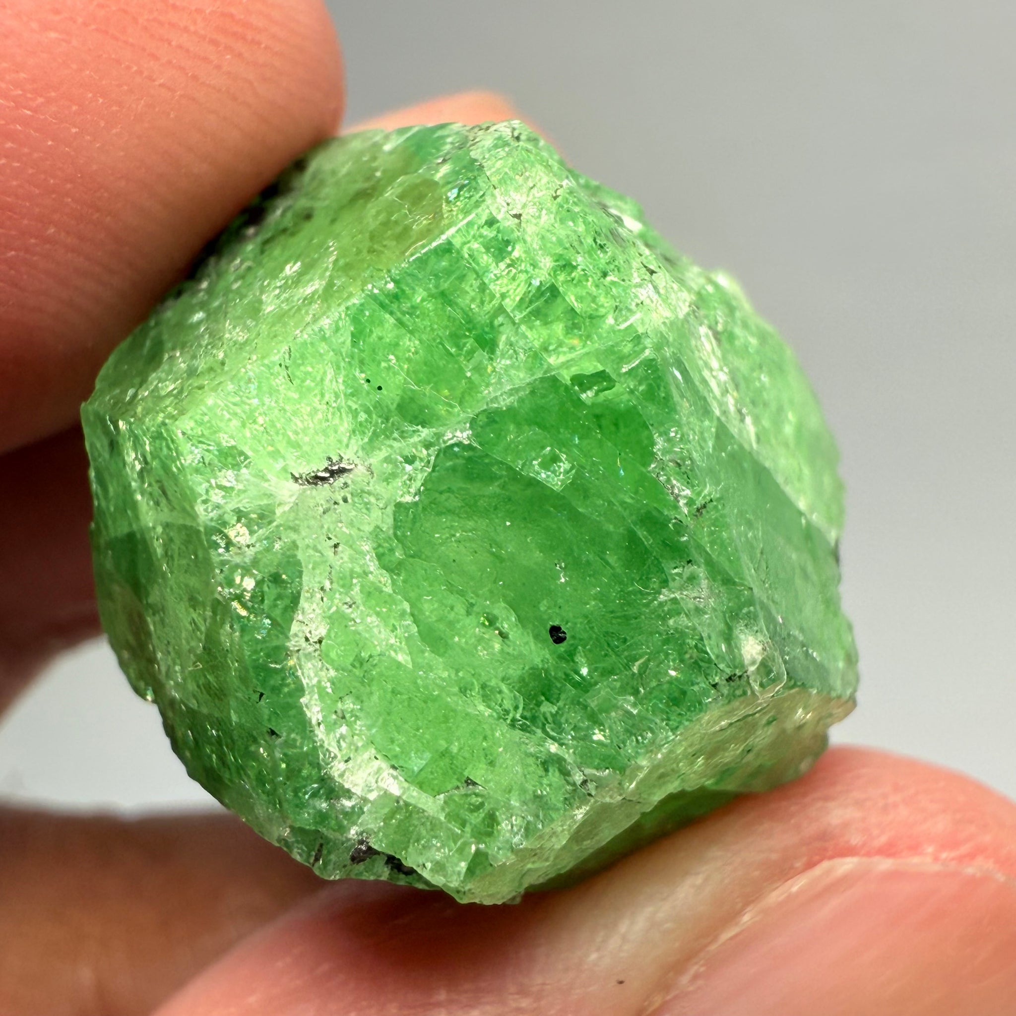 Tsavorite Crystal, 12.60gm / 63.00ct, Merelani, Tanzania, Unheated Untreated