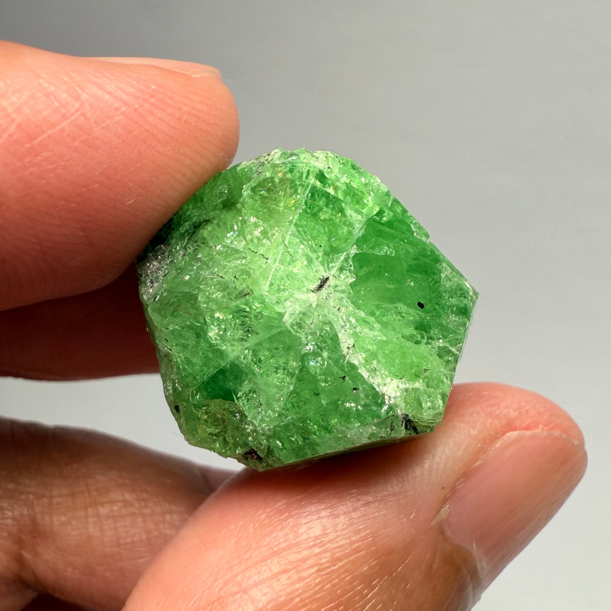 Tsavorite Crystal, 12.60gm / 63.00ct, Merelani, Tanzania, Unheated Untreated