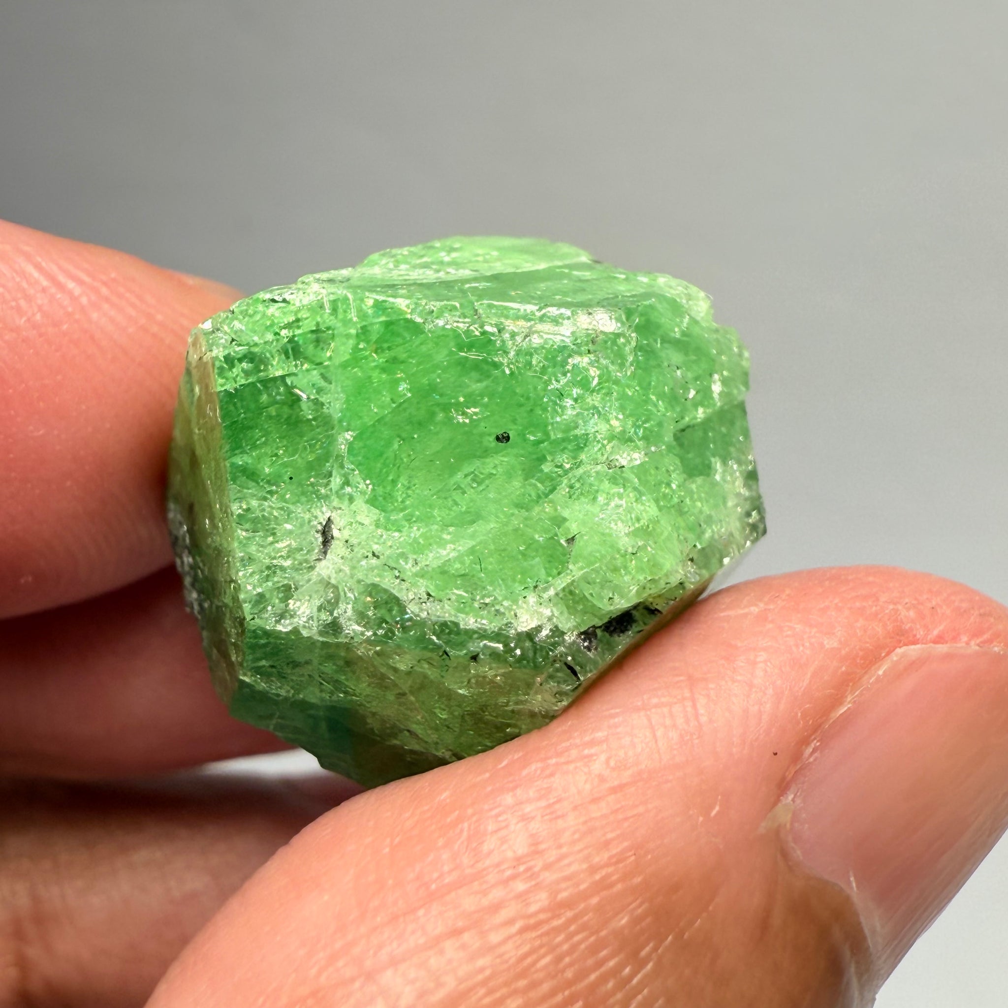 Tsavorite Crystal, 12.60gm / 63.00ct, Merelani, Tanzania, Unheated Untreated